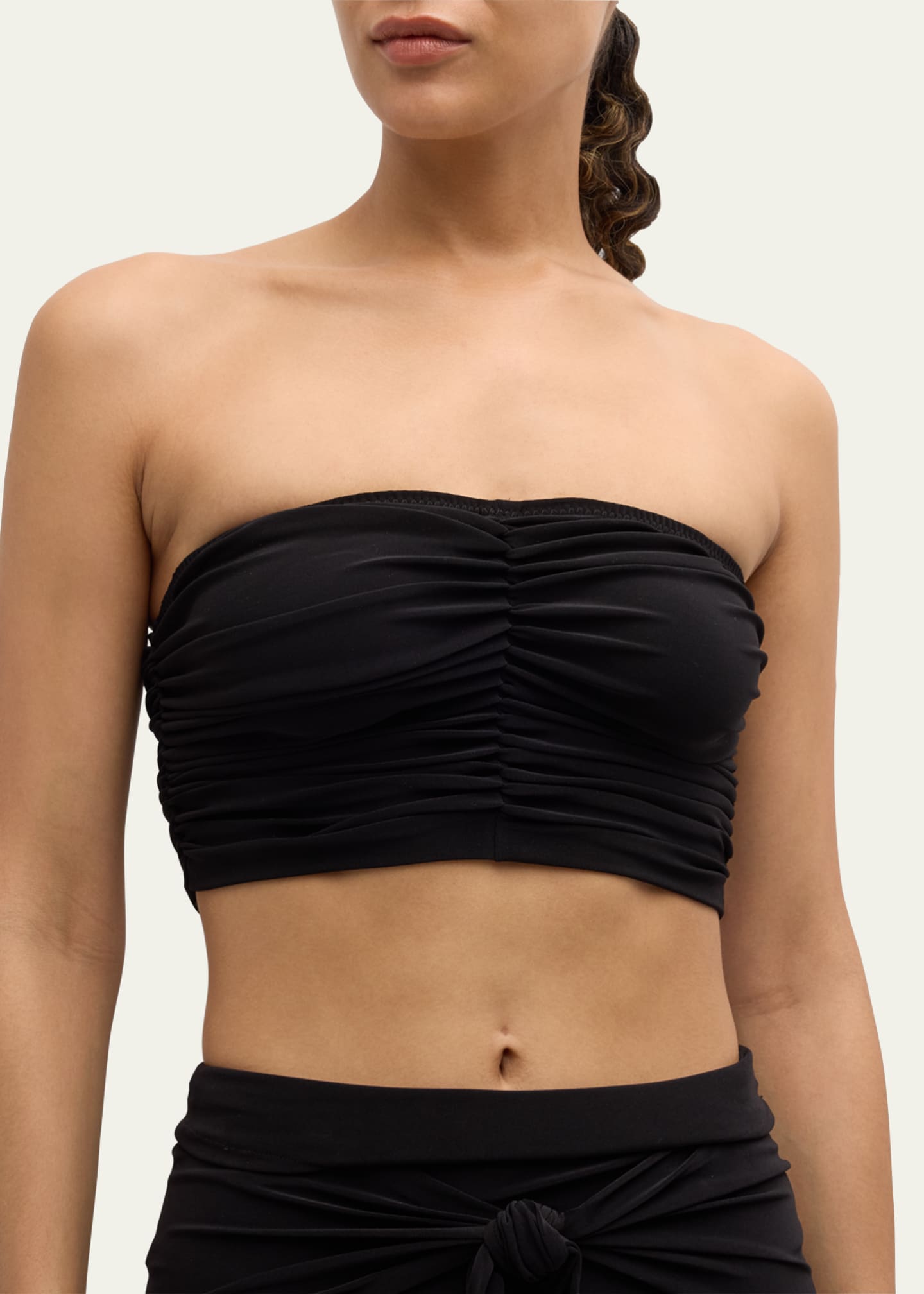 Cropped Slinky Bra Bikini Top - Thumbnail 4