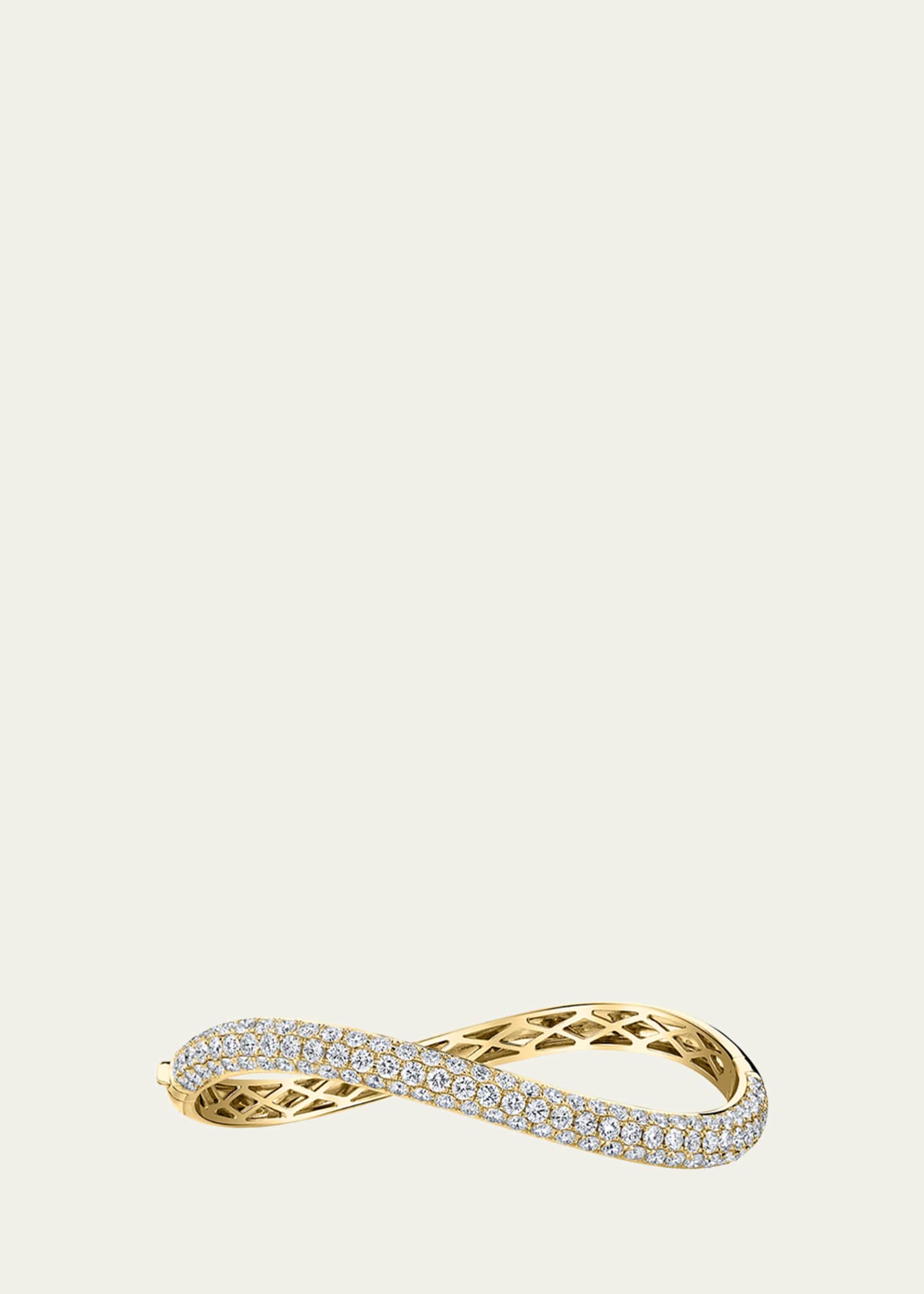 Anita Ko 18k Yellow Gold Curved Diamond Bangle