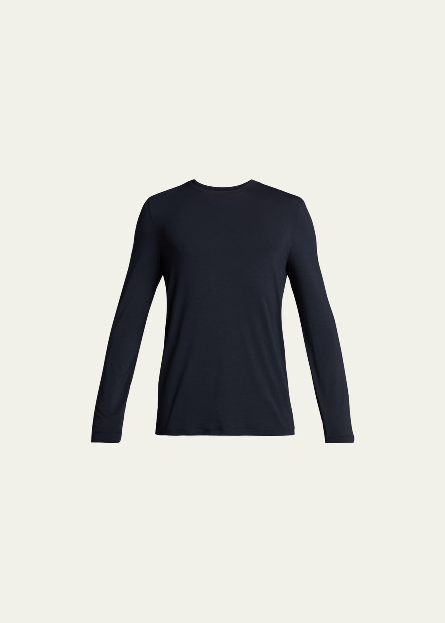 Giorgio Armani Men s Navy Stretch Viscose Long Sleeve Crew T Shirt