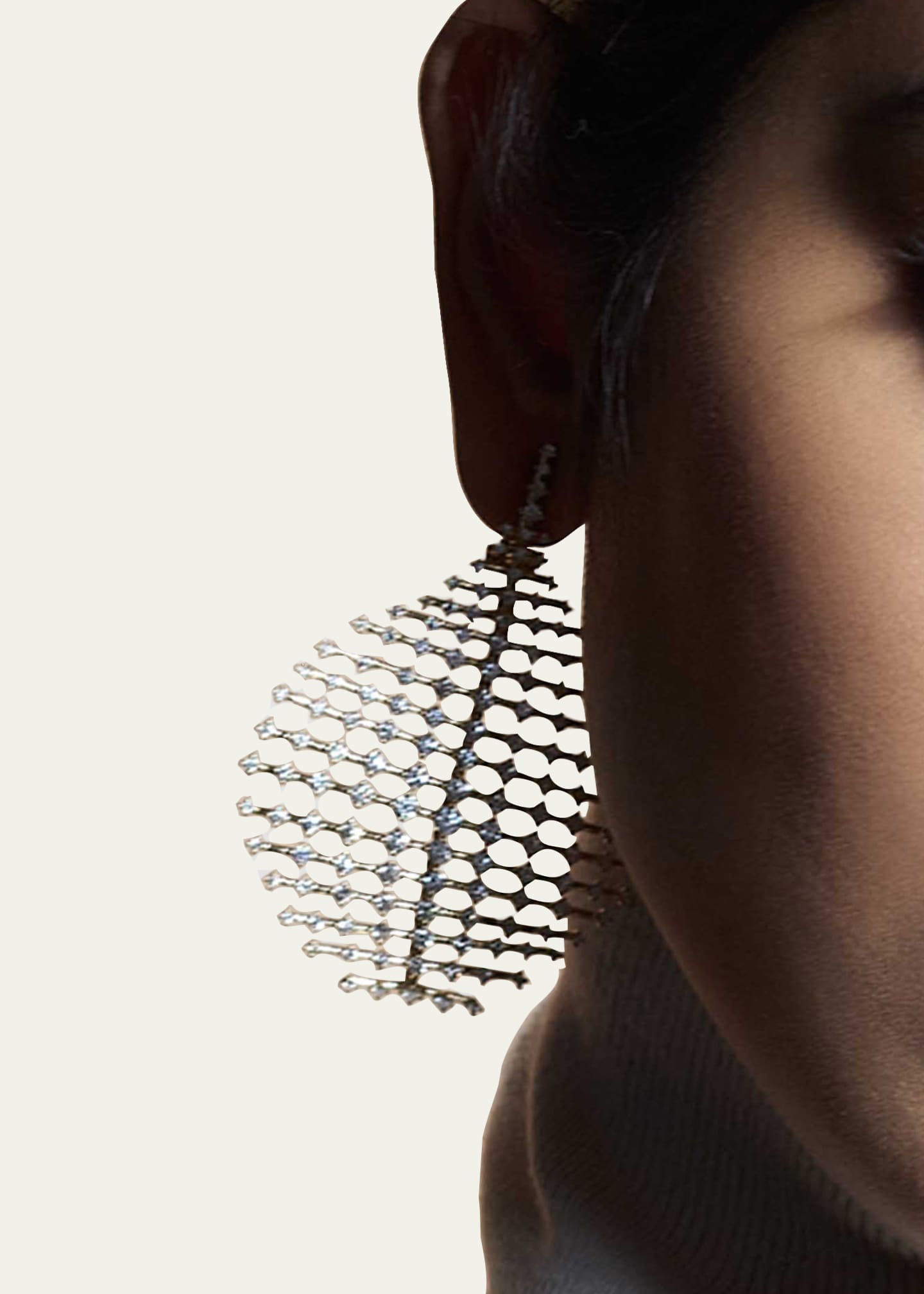 Fernando Jorge Medium Plus Disco Earrings in Yellow Gold and Diamonds Image 2 of 2