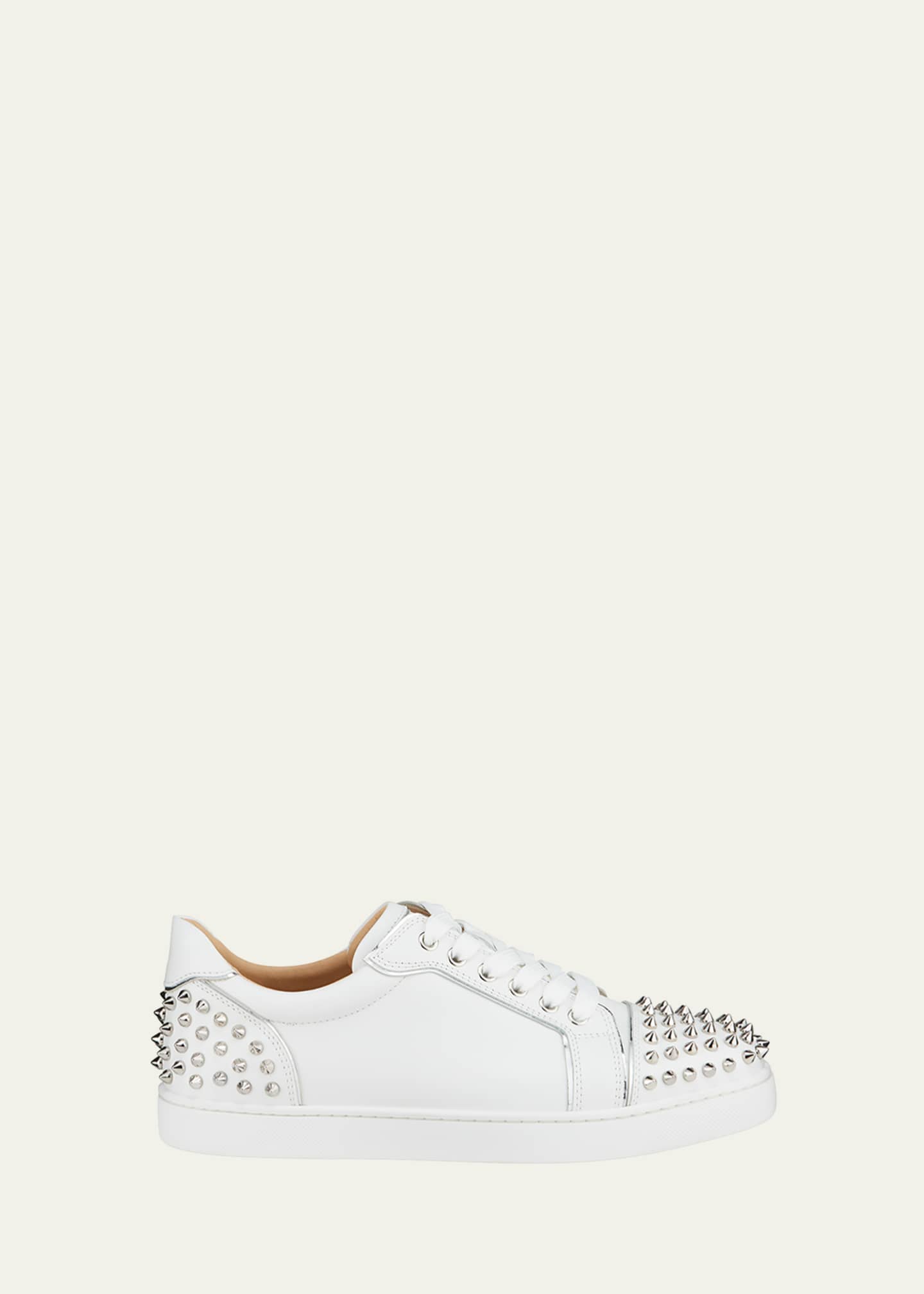 Christian Louboutin Viera 2 Spikes Leather Low-Top Sneakers Image 1 of 4