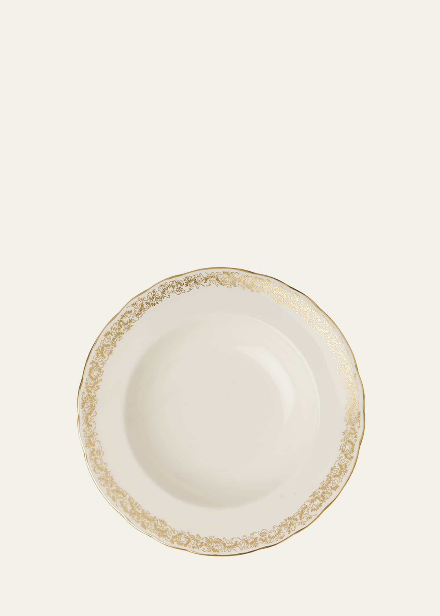 Royal Crown Derby Aves Gold Narrow Rim Soup Bowl
