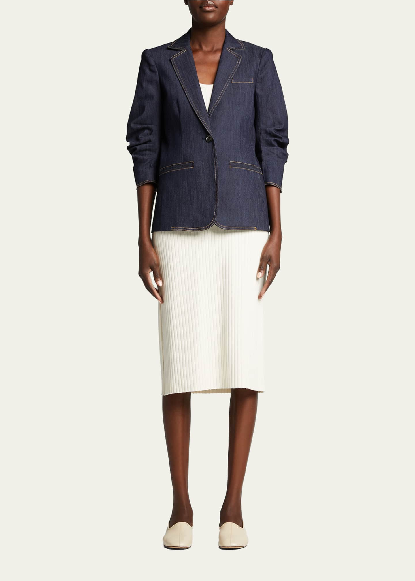Cinq a Sept Khloe Denim Blazer Image 2 of 5