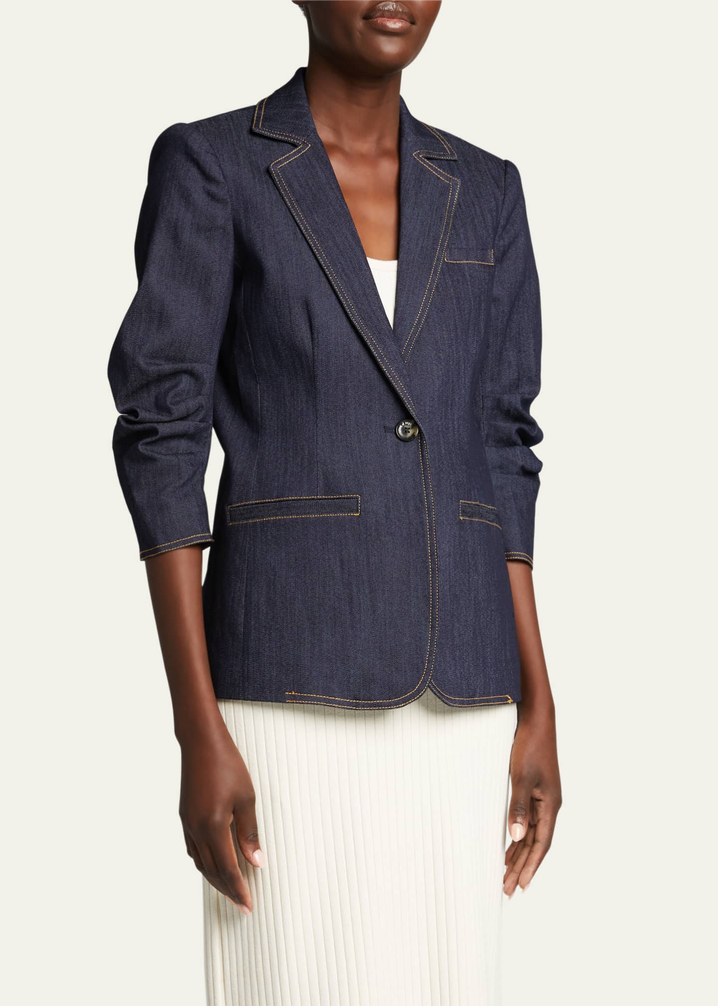 Cinq a Sept Khloe Denim Blazer Image 4 of 5