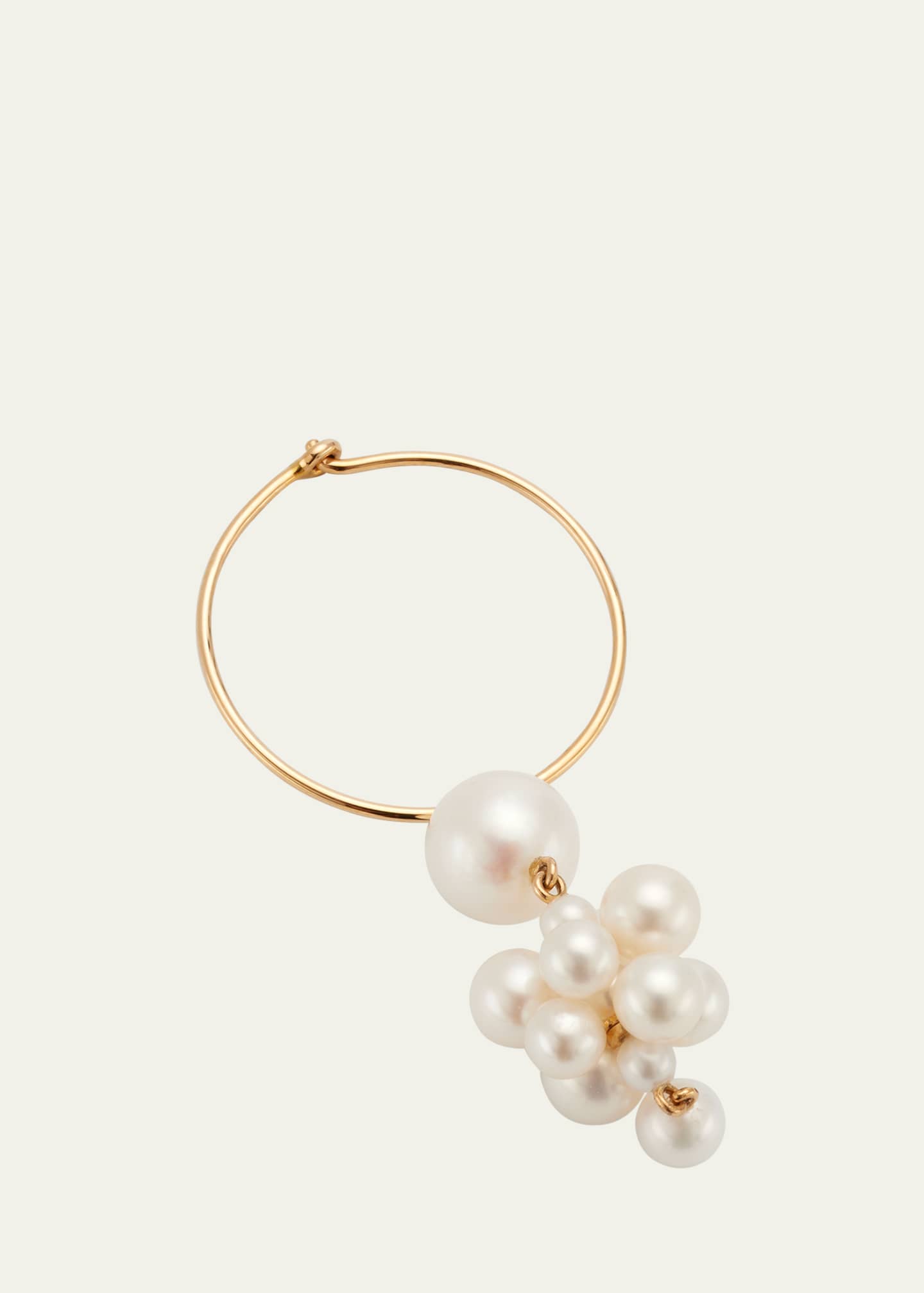 Sophie Bille Brahe Botticelli Hoop Earring With Pearls, Single - Bergdorf Goodman