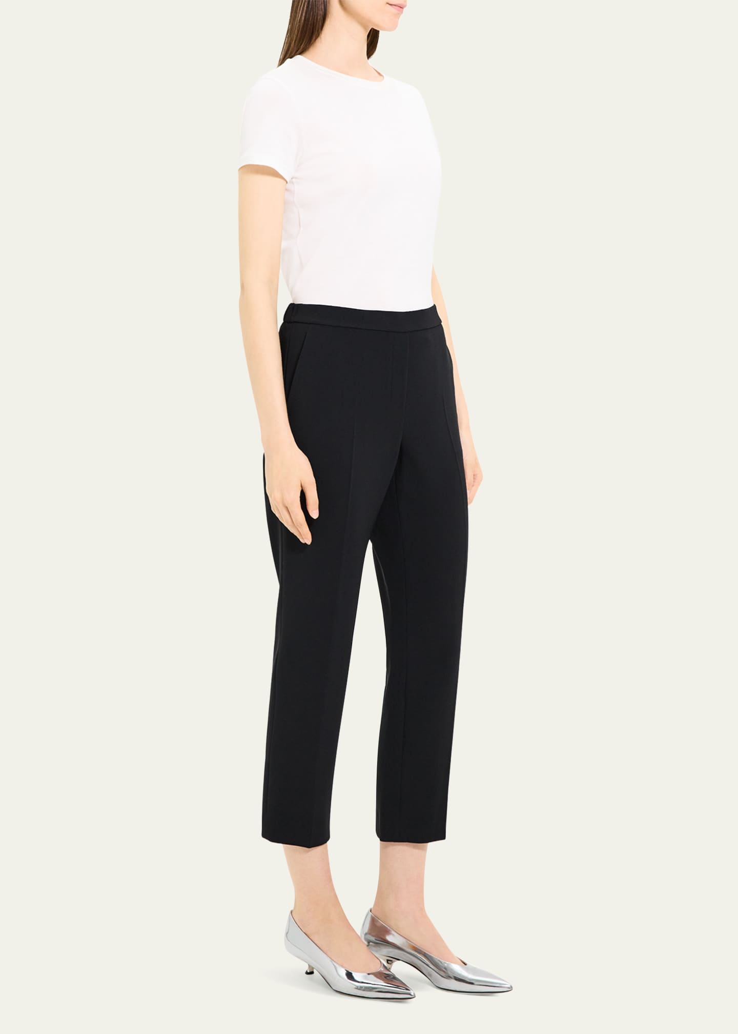 Theory Treeca Cropped Pull-On Pants