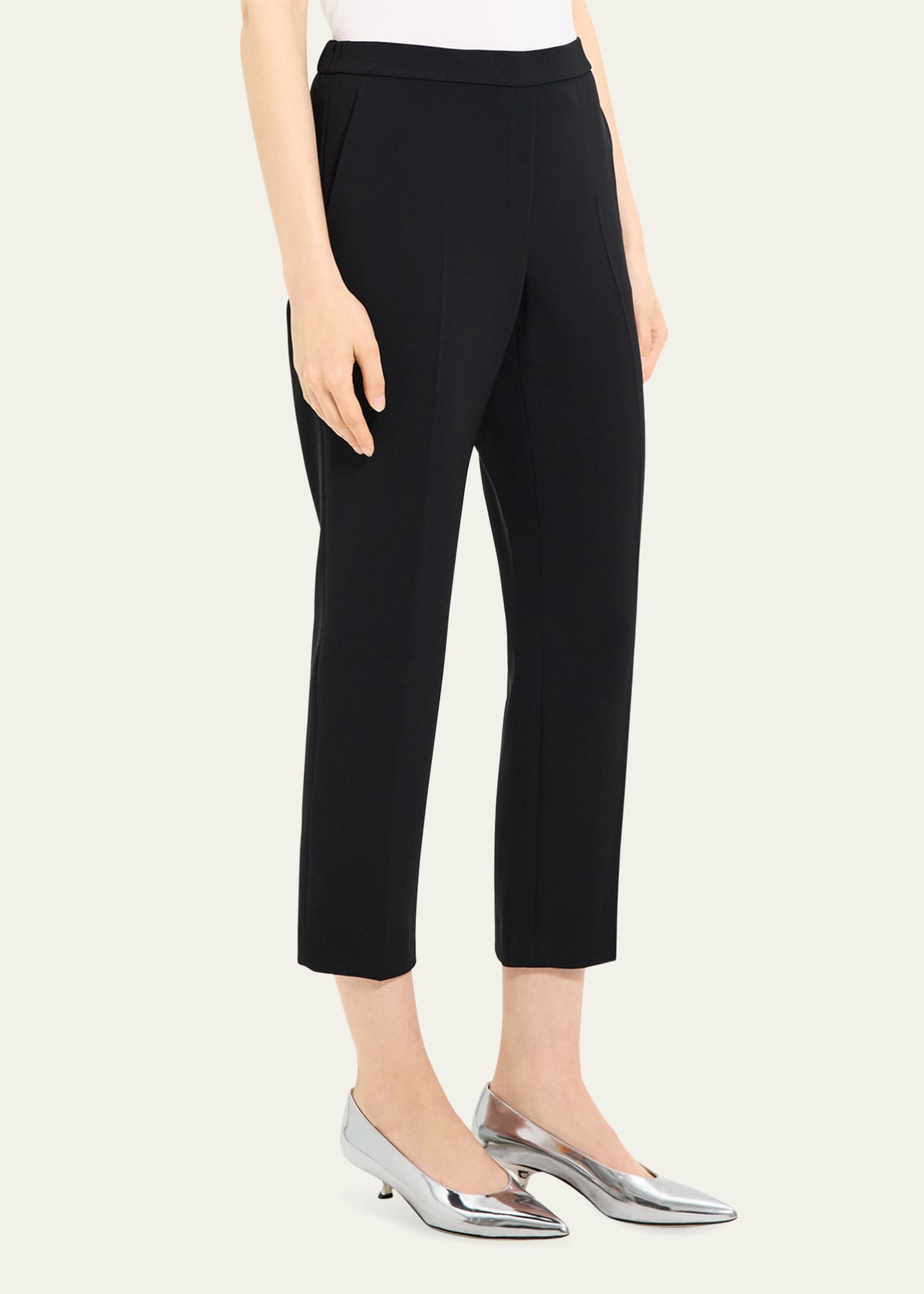 Theory Treeca Cropped Pull-On Pants - Bergdorf Goodman