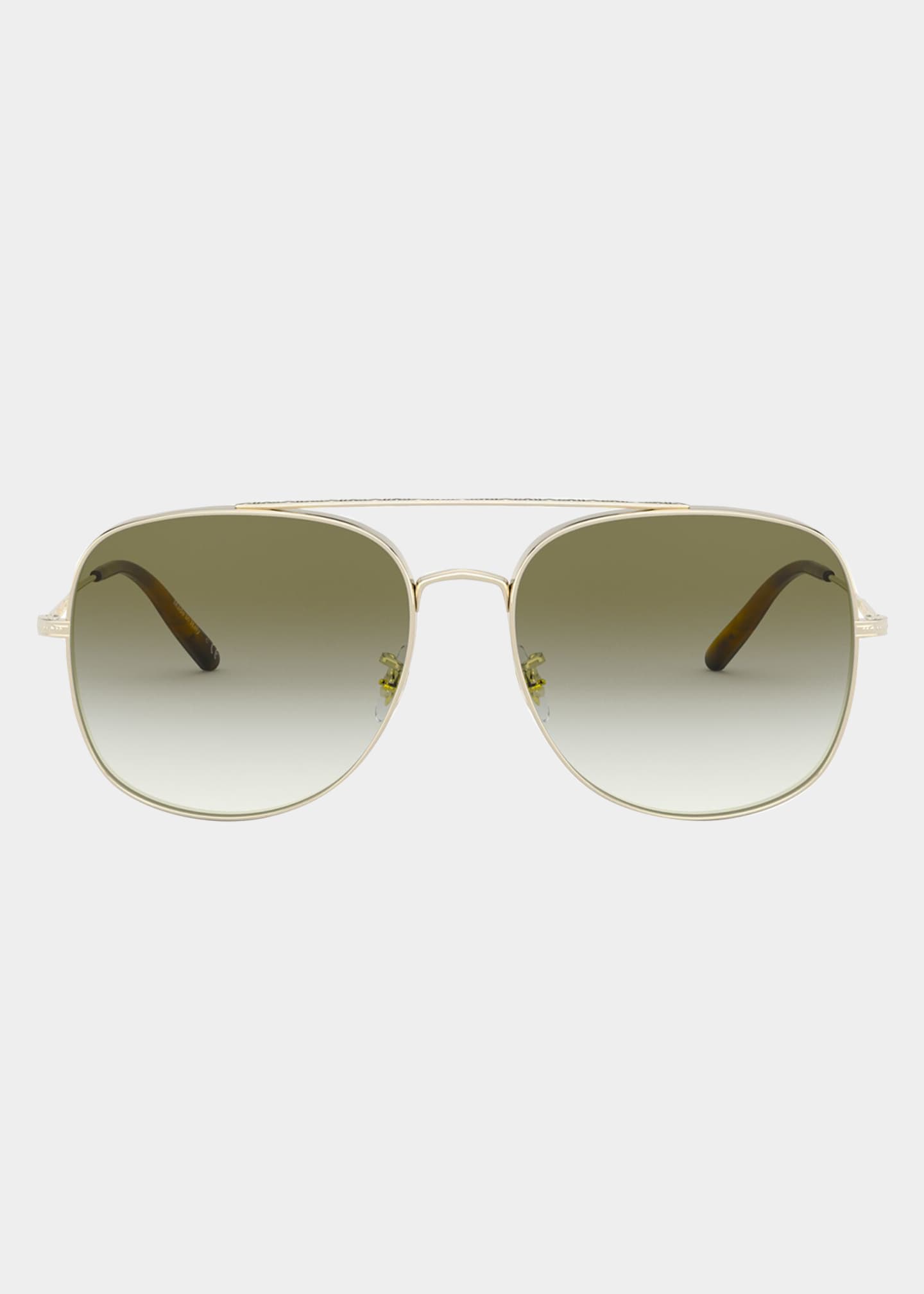 Oliver Peoples Taron Square Aviator Metal Sunglasses - Bergdorf Goodman