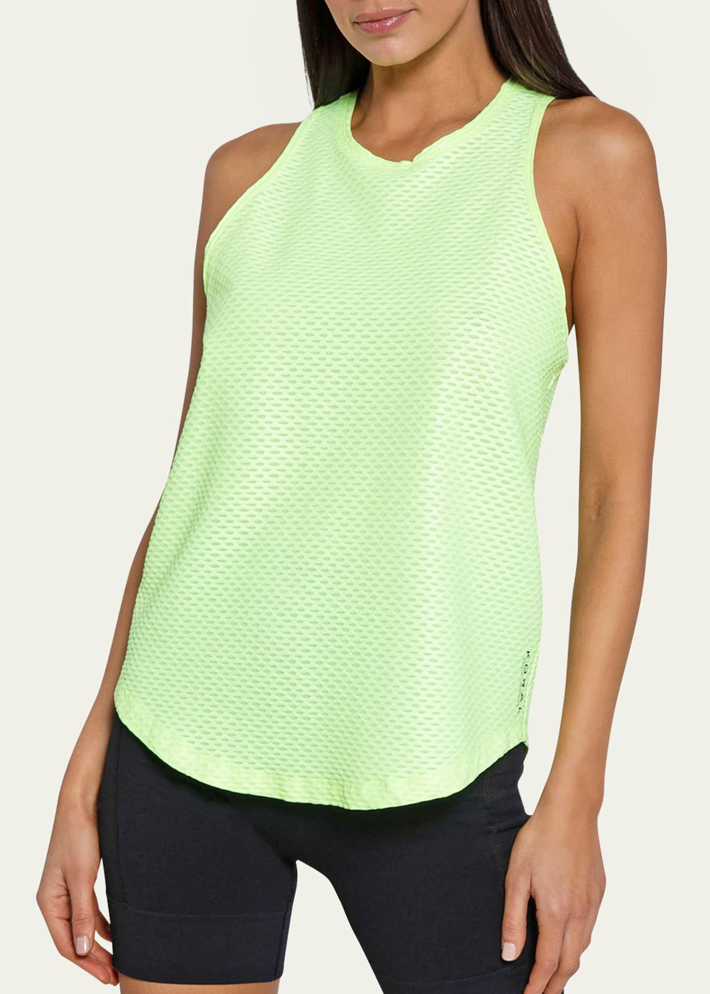 Koral Aerate Shiny Netz Tank Bergdorf Goodman