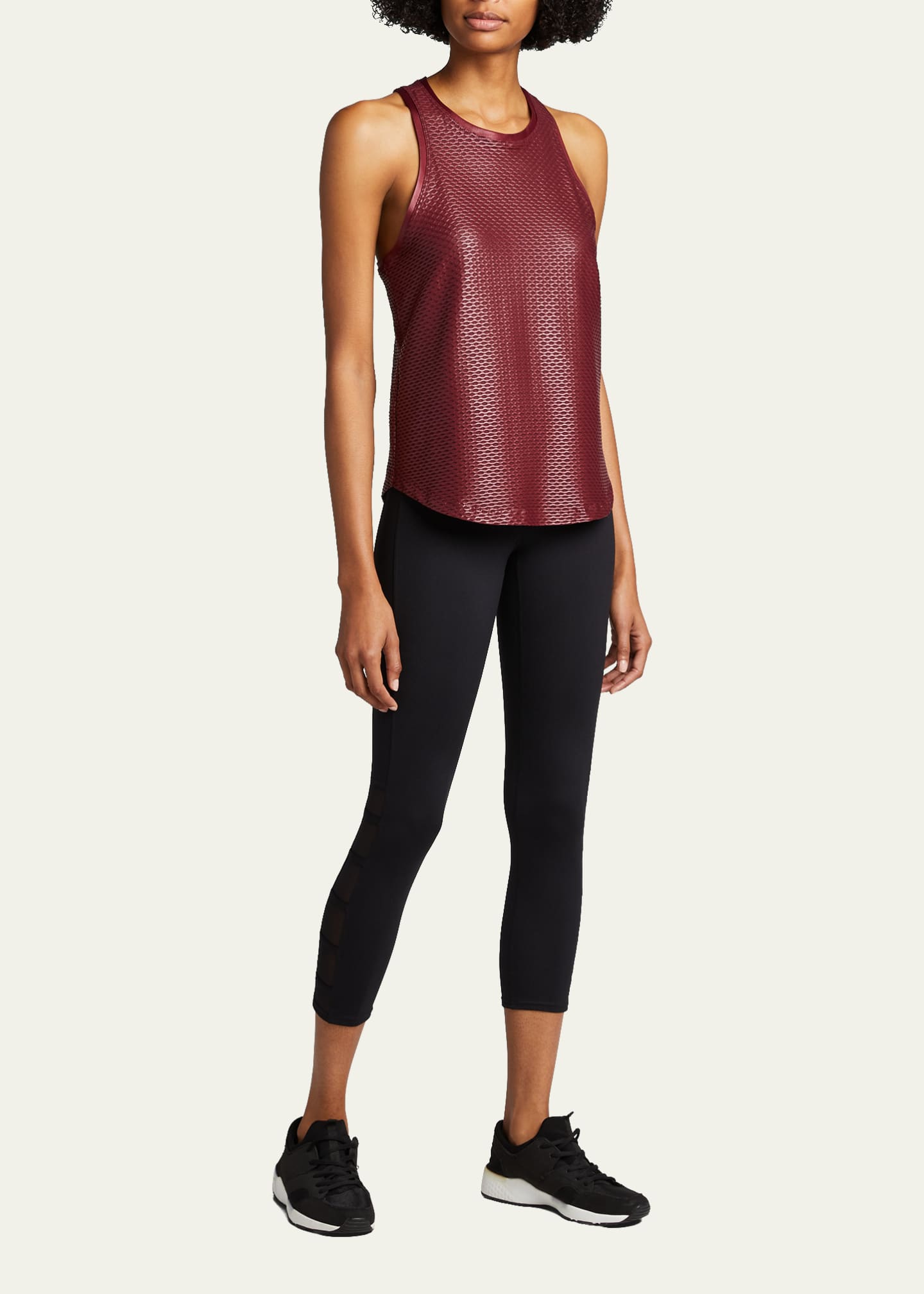 Koral Aerate Shiny Netz Tank Bergdorf Goodman