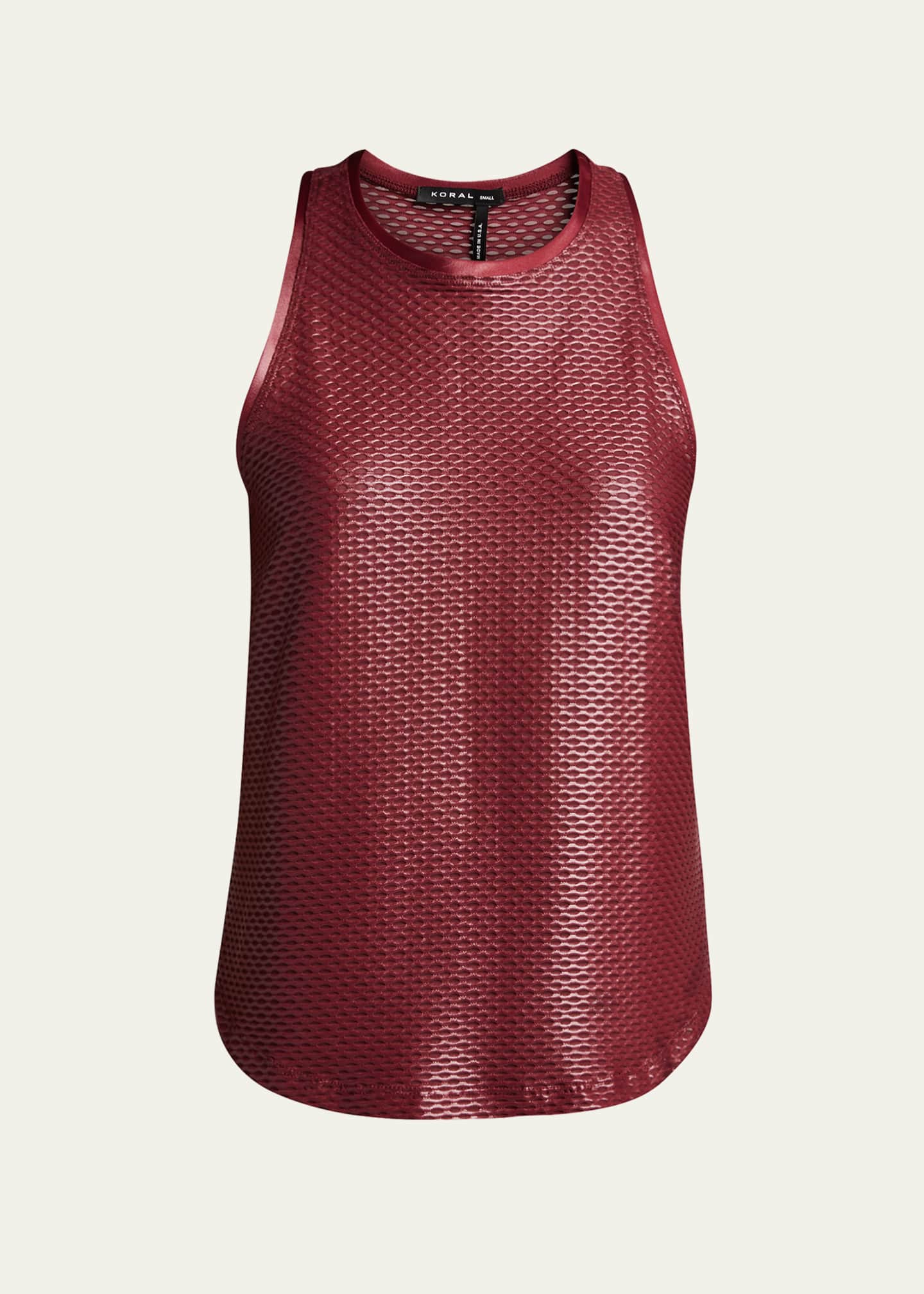 Koral Aerate Shiny Netz Tank Bergdorf Goodman