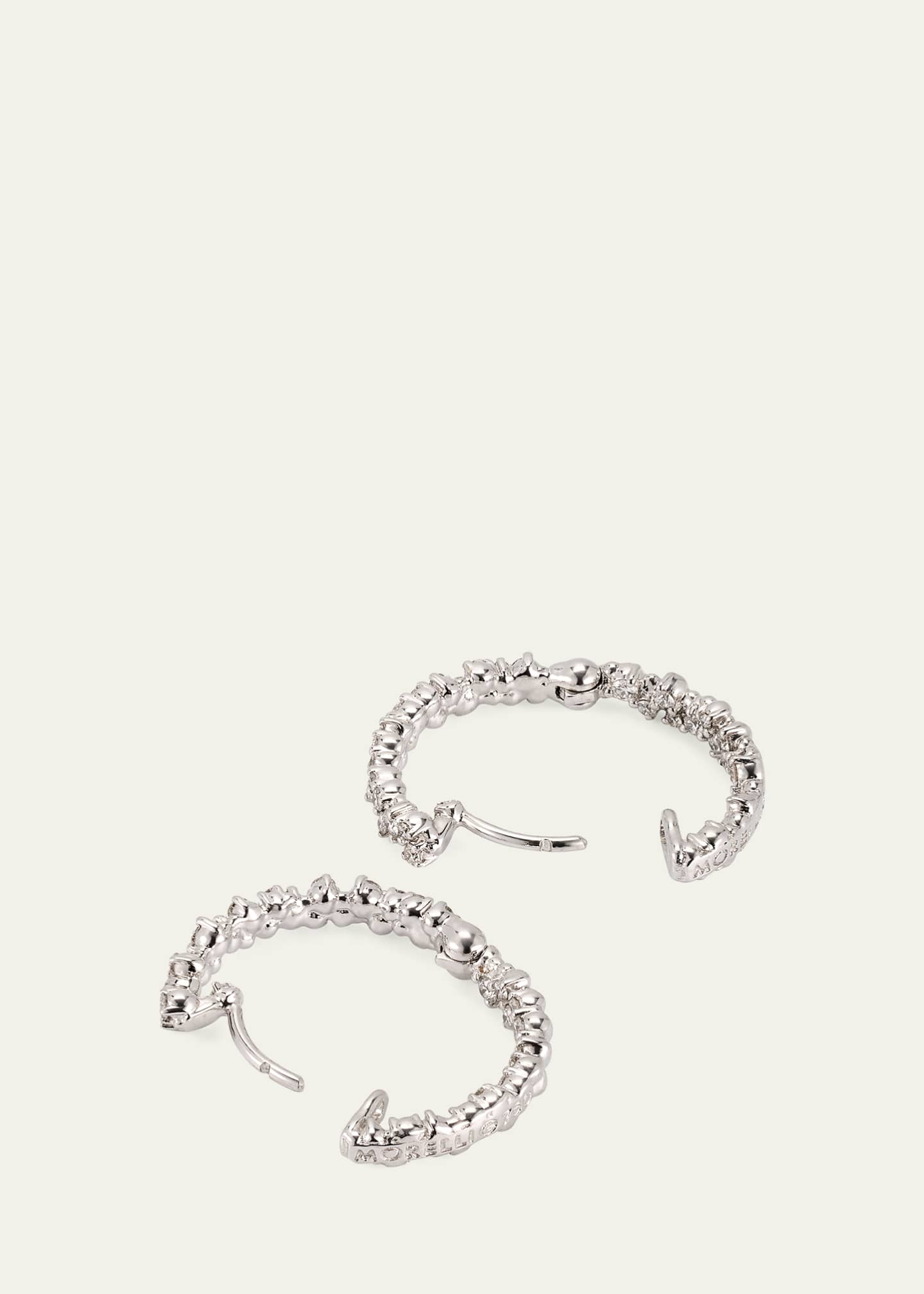 Paul Morelli 15mm Confetti 18K White Gold Diamond Hoop Earrings Image 4 of 4