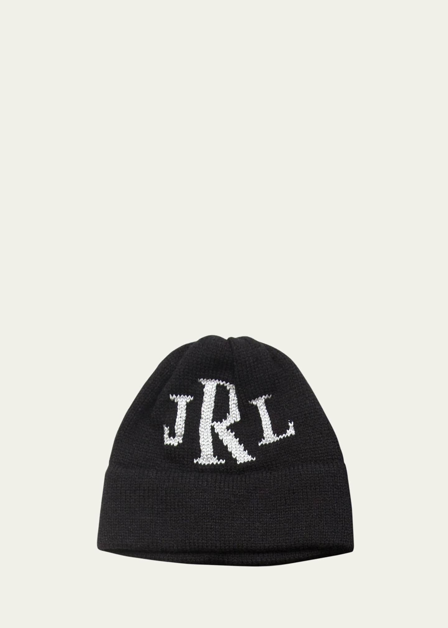 Butterscotch Blankees Kid's Metallic Classic Monogram Beanie Hat, Personalized