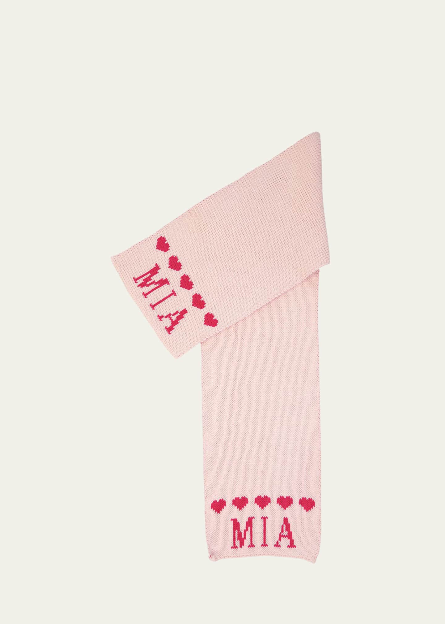Butterscotch Blankees Kid's String of Hearts Scarf, Personalized