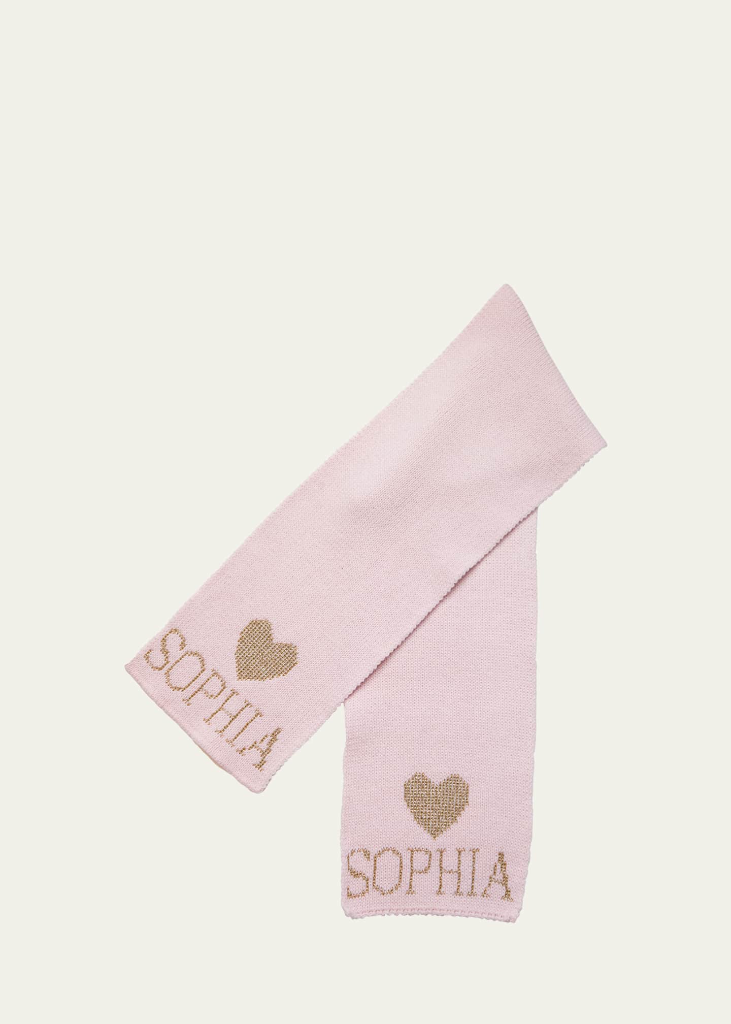 Butterscotch Blankees Kid's Metallic Single Heart Scarf, Personalized