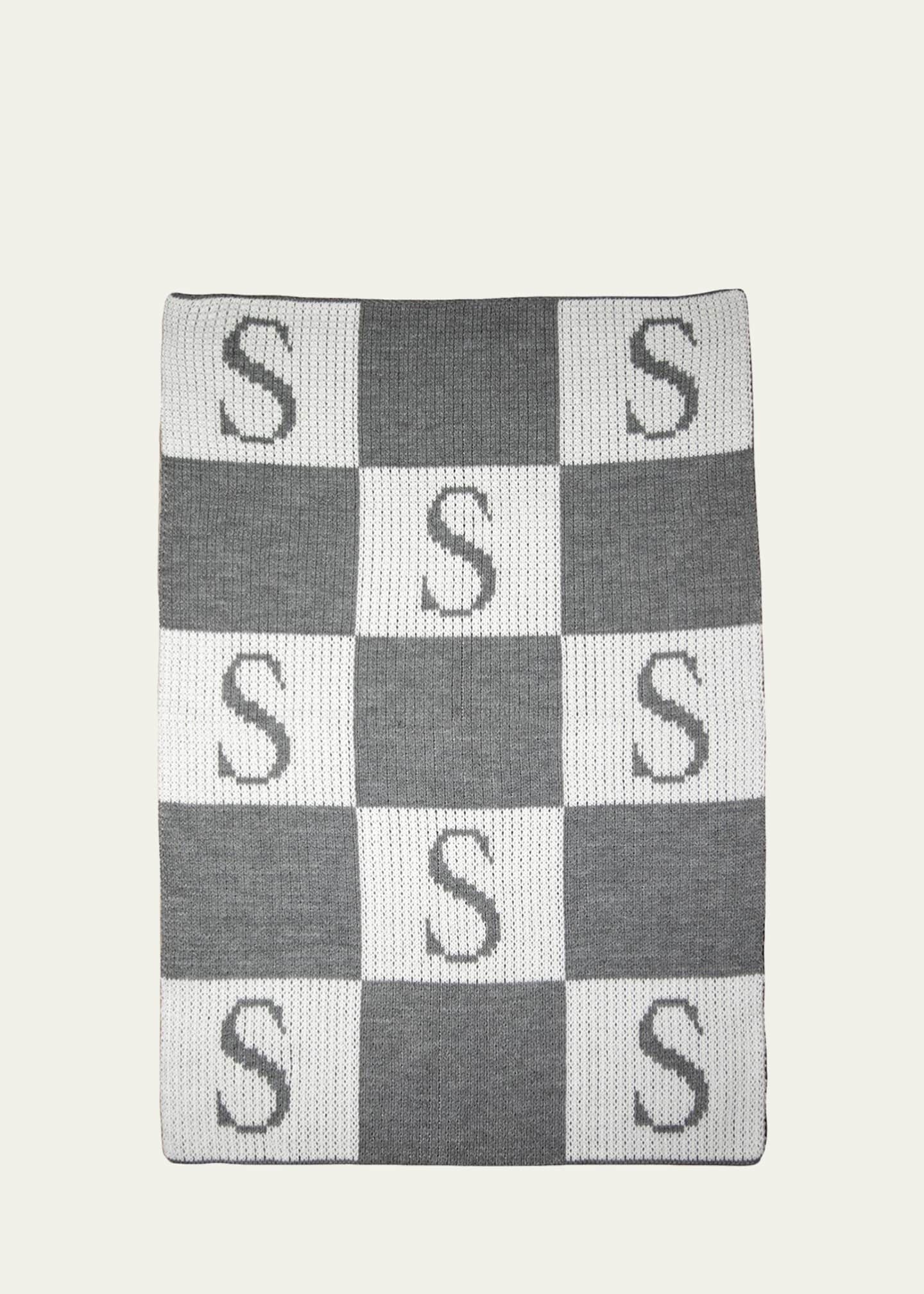 Butterscotch Blankees Initial & Colorblock Stroller Blanket, Personalized