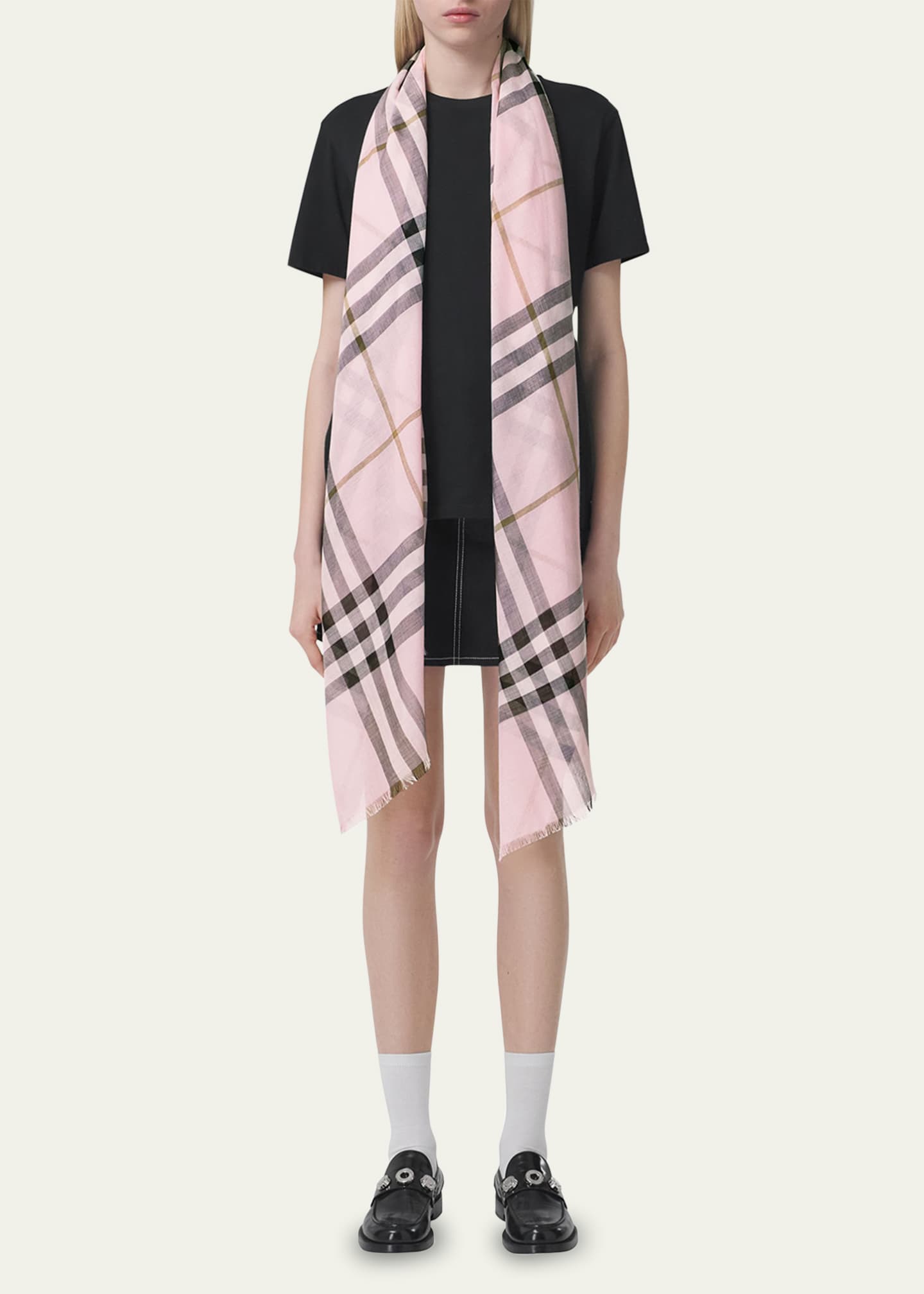 Burberry Giant Check Gauze Scarf Image 2 of 5