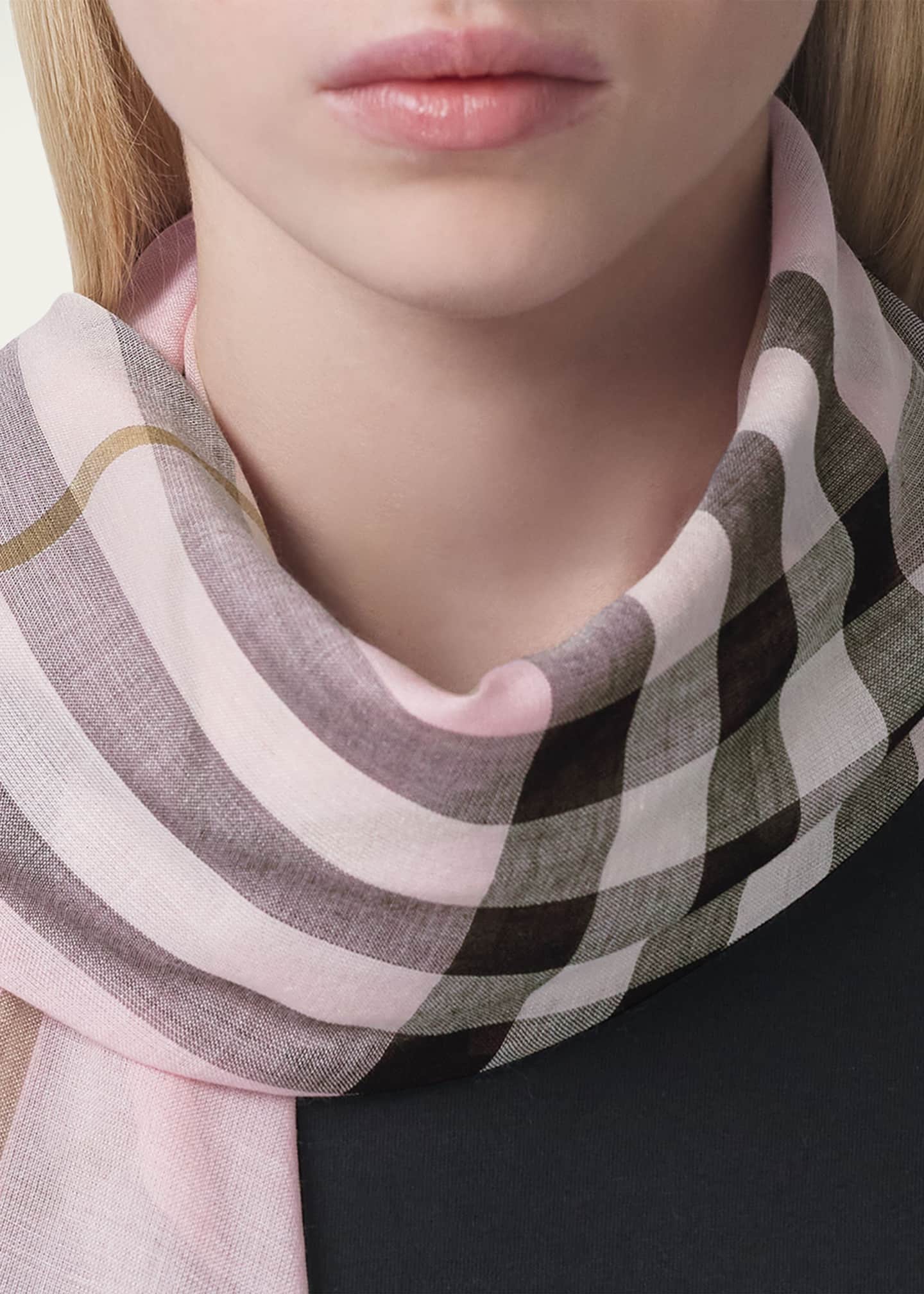 Burberry giant check cashmere scarf ash rose clearance