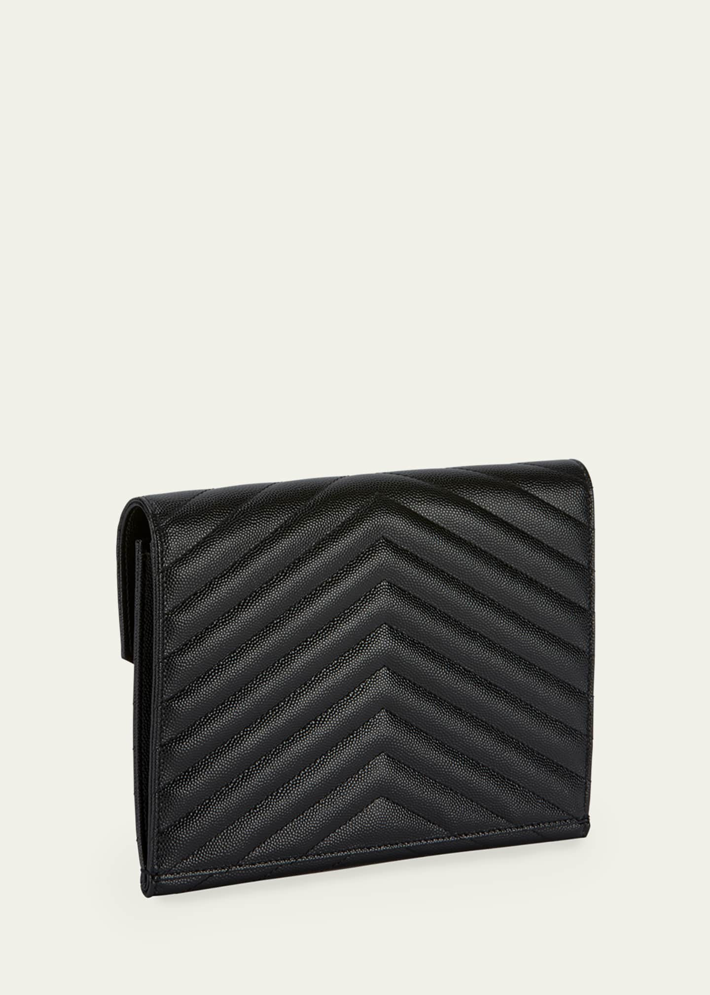 Saint Laurent YSL Envelope Flap Pouch Clutch Bag