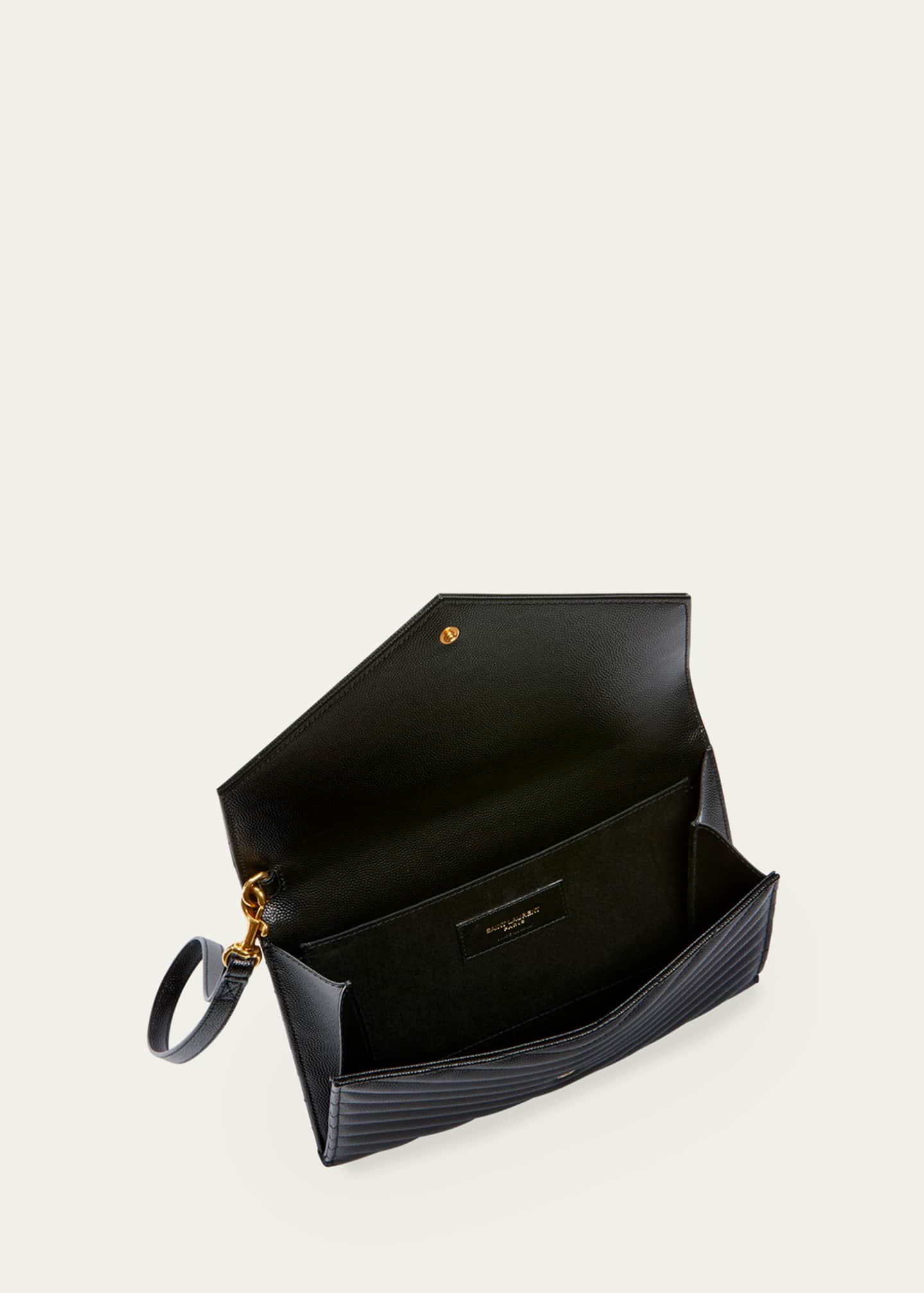 YSL Chain Envelope Clutch Bag Black, Luxury, Bags & Wallets on