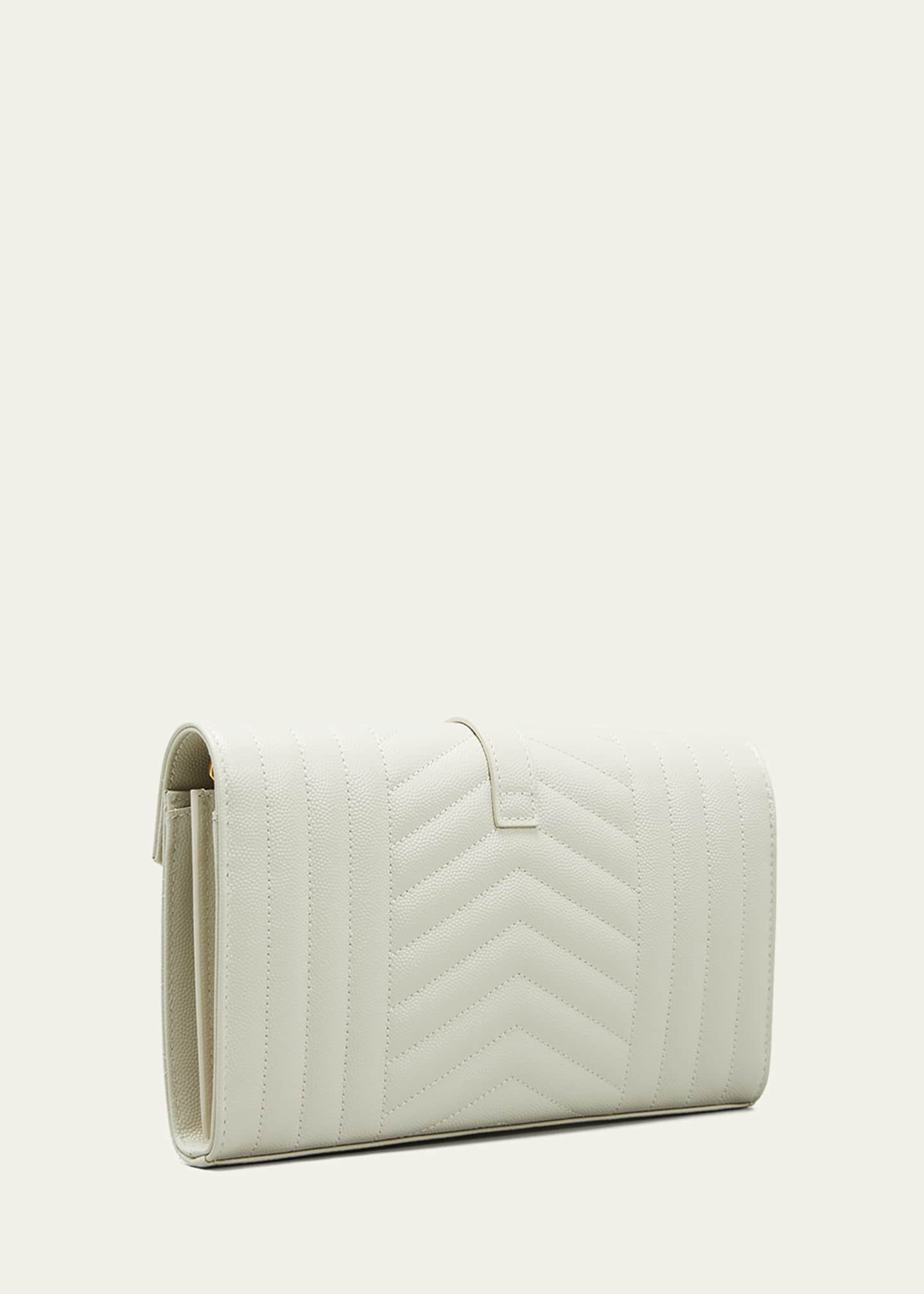 Saint Laurent Envelope Triquilt YSL Wallet on Chain in Grained Leather Image 3 of 5