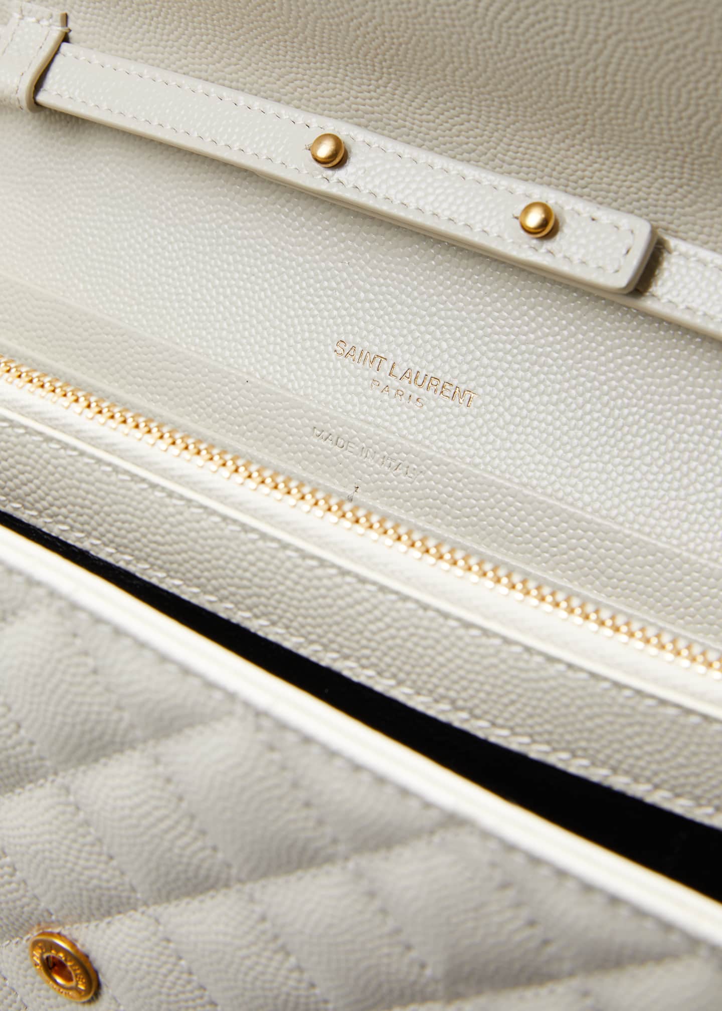 Saint Laurent Envelope Triquilt YSL Wallet on Chain in Grained Leather Image 4 of 5
