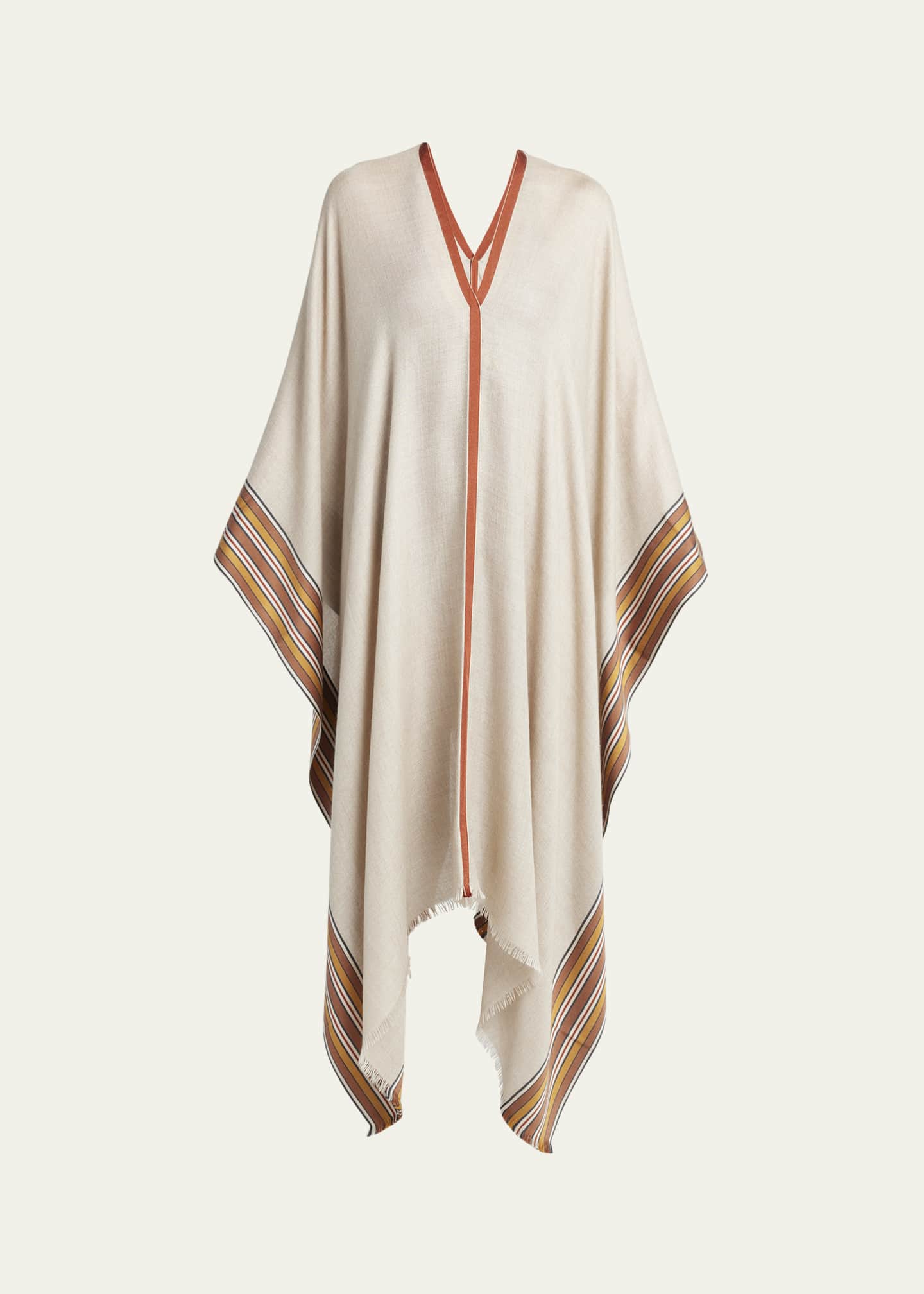 Loro Piana The Suitcase Stripe Silk Poncho - Bergdorf Goodman