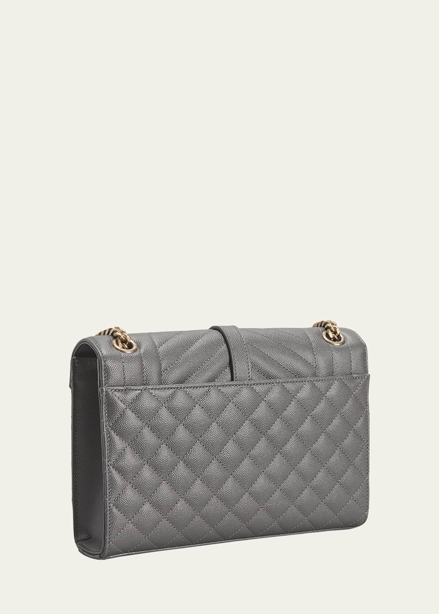Saint Laurent Envelope Triquilt Medium YSL Shoulder Bag in Grained Leather Bergdorf Goodman