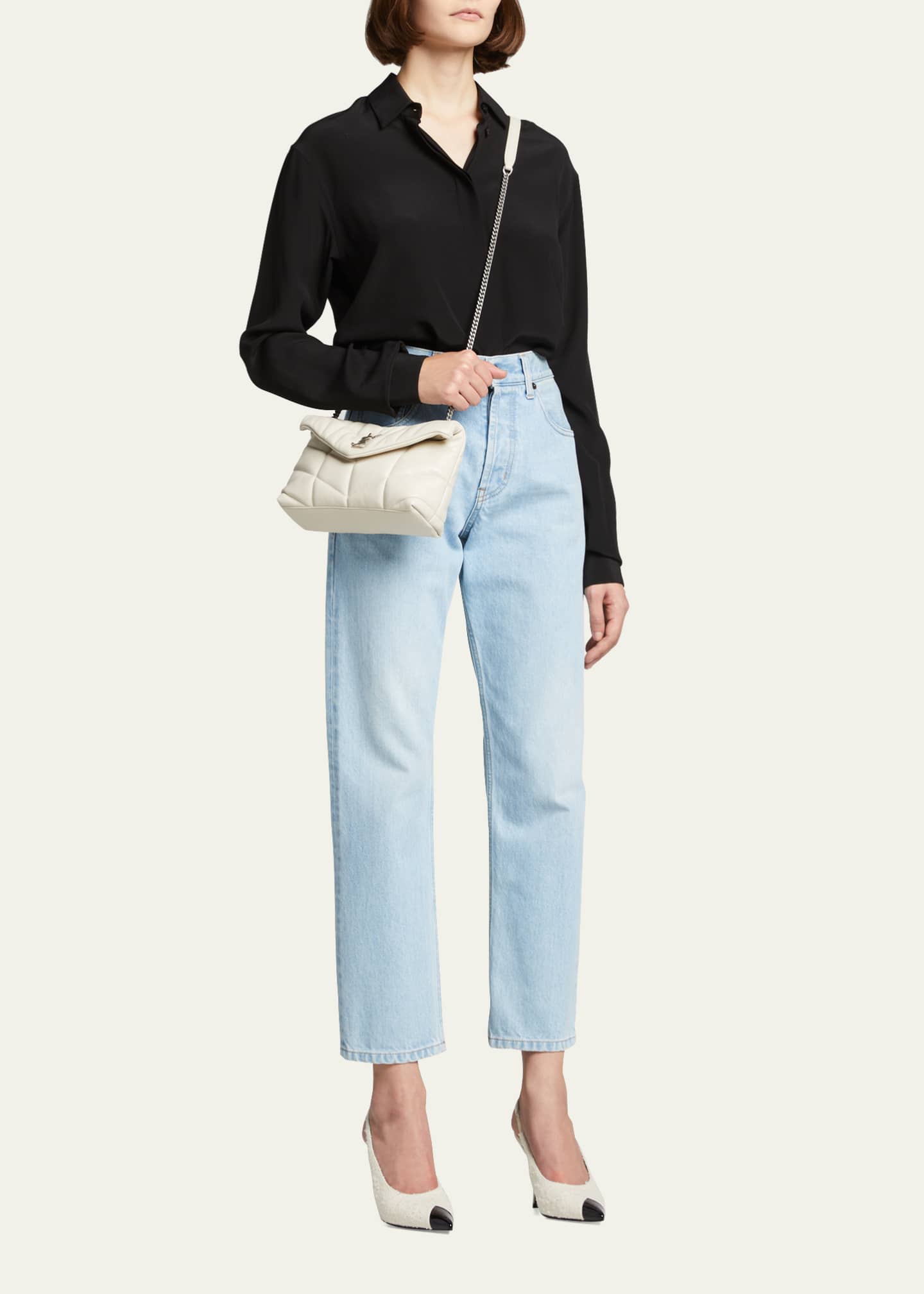 Saint Laurent Lou Puffer Toy YSL Crossbody Bag in Quilted Leather