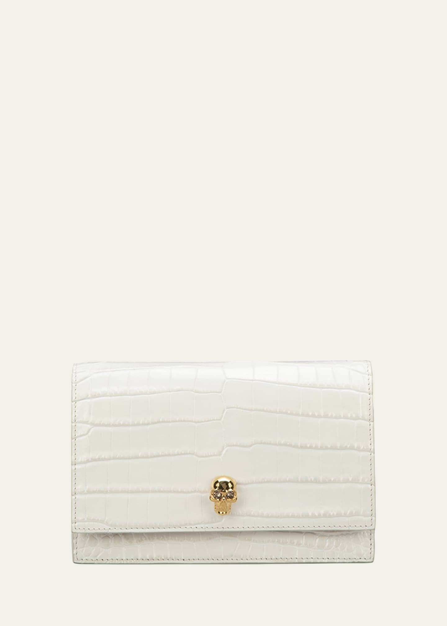 McQueen Mini Mock-Croc Crossbody Bag with Small Skull Image 1 of 5