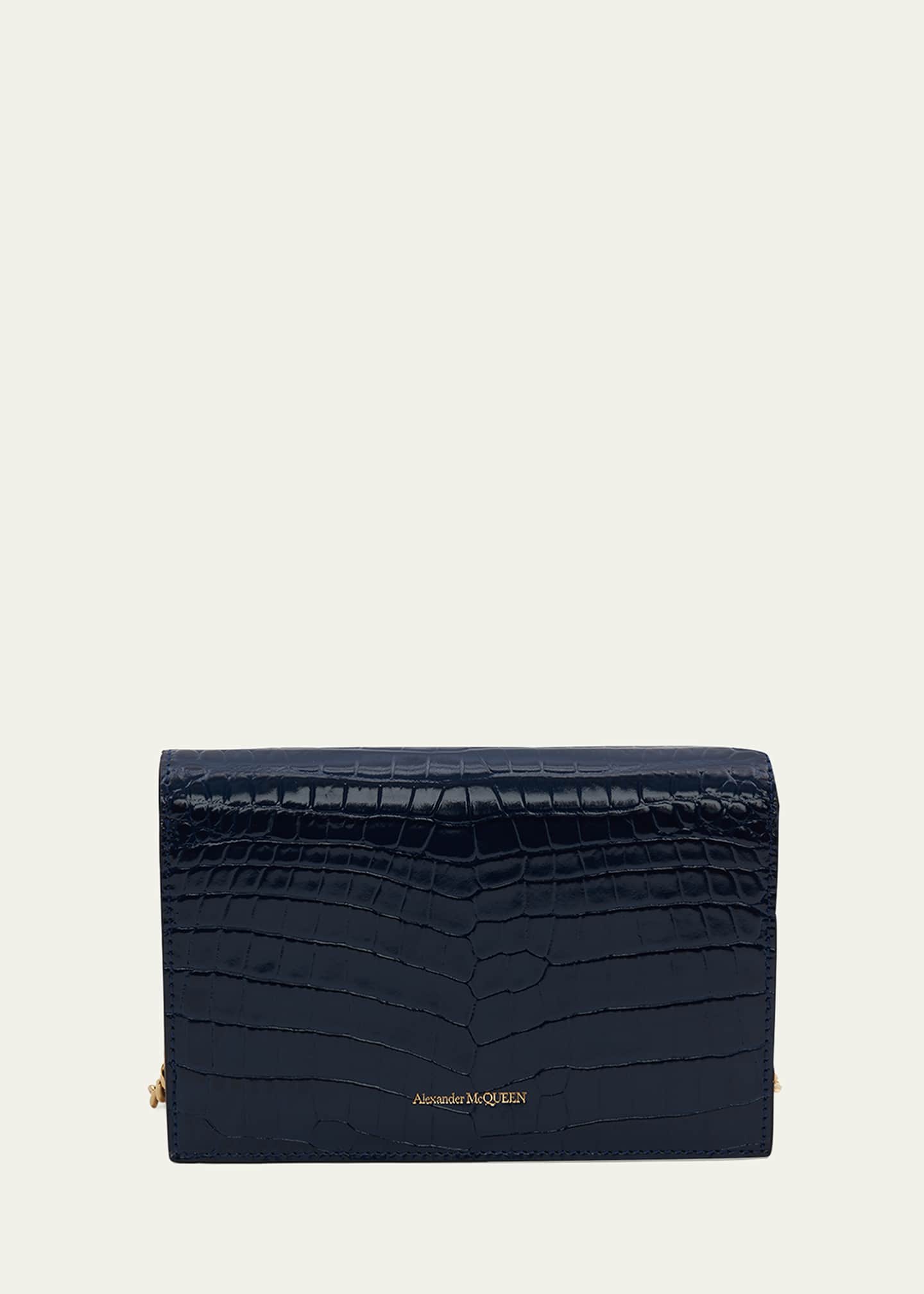 McQueen Mini Mock-Croc Crossbody Bag with Small Skull Image 4 of 5