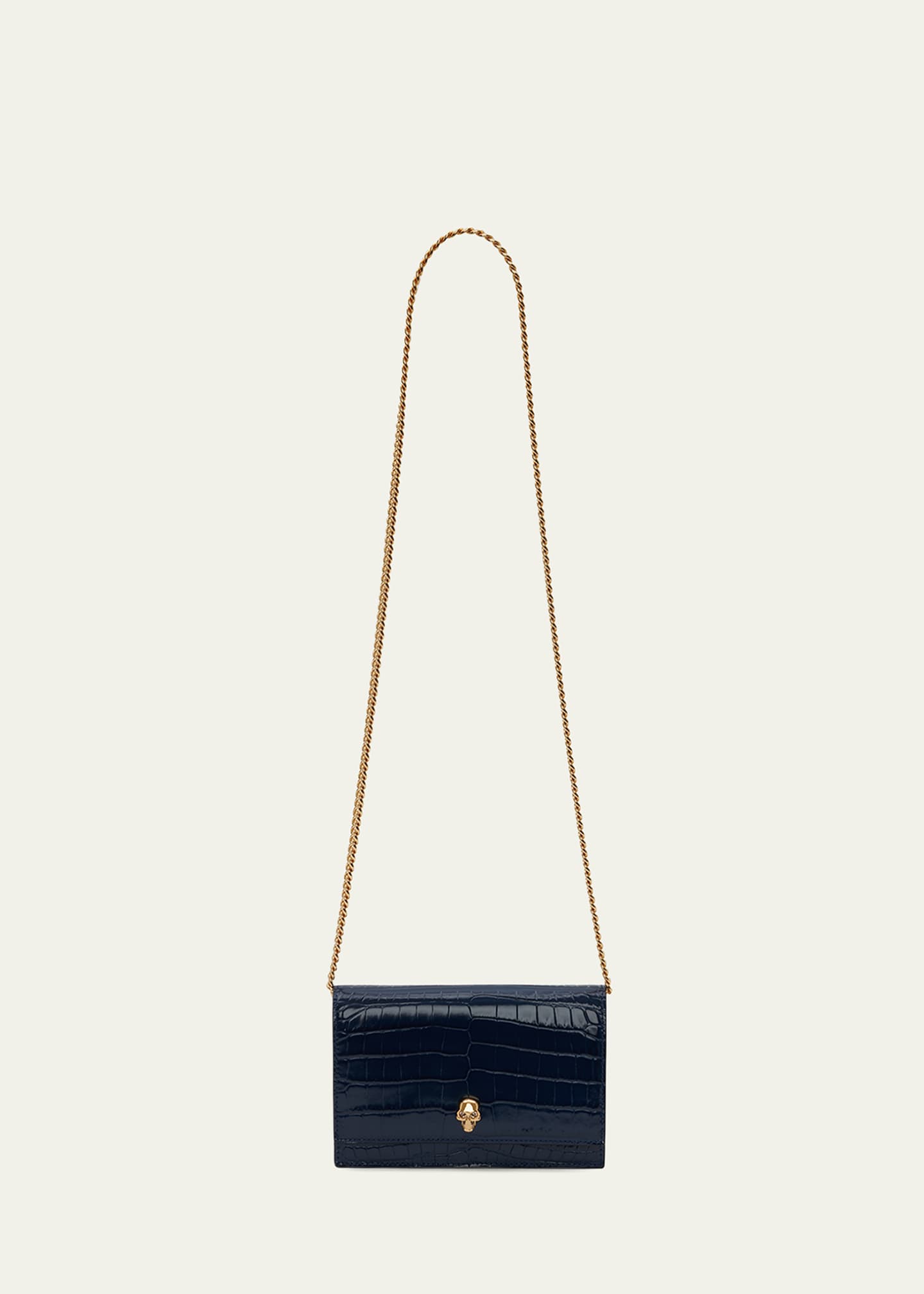 McQueen Mini Mock-Croc Crossbody Bag with Small Skull Image 5 of 5