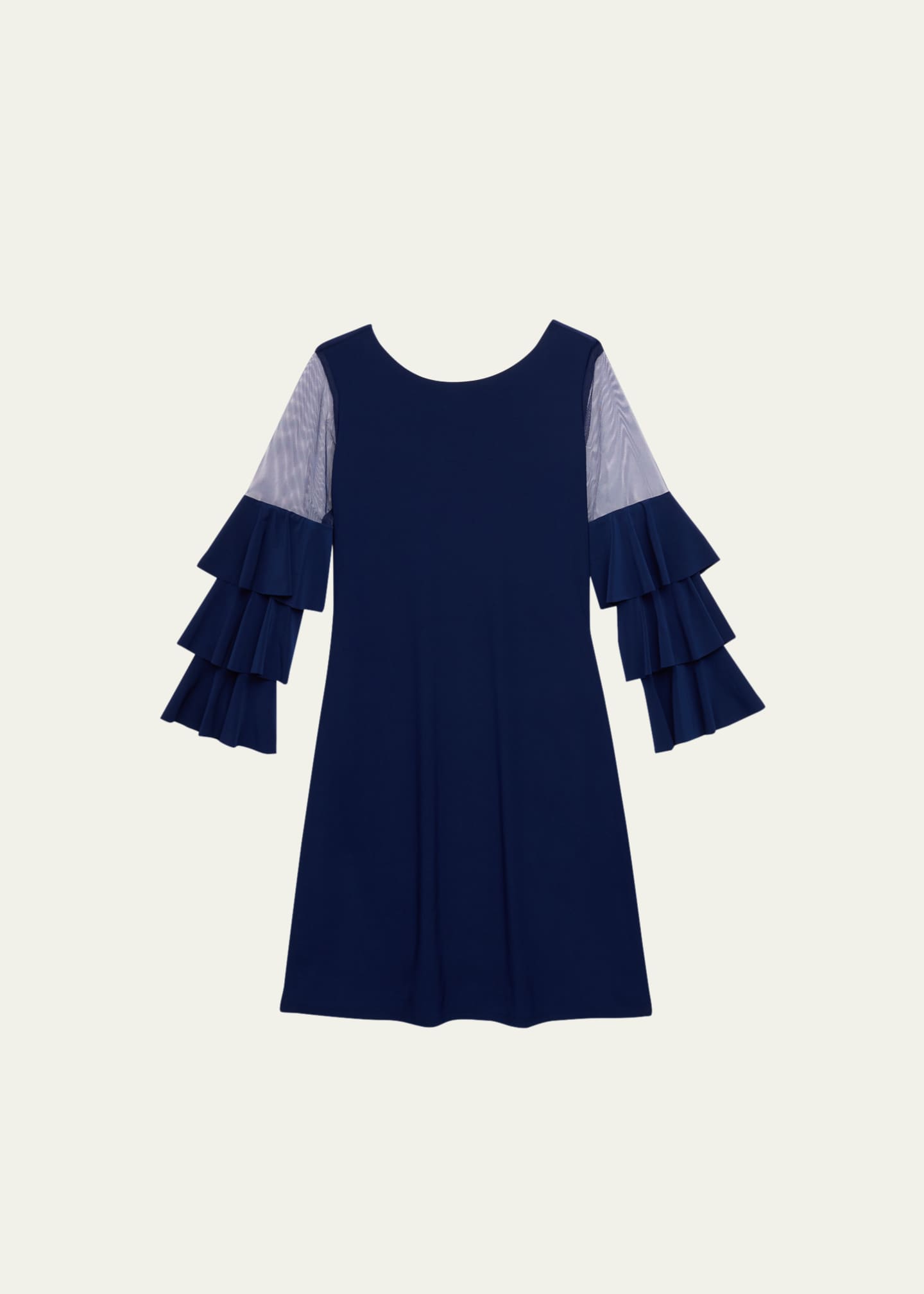 Un Deux Trois Girl's Tiered Sleeve Sheath Dress, Size 7-16 Image 1 of 3