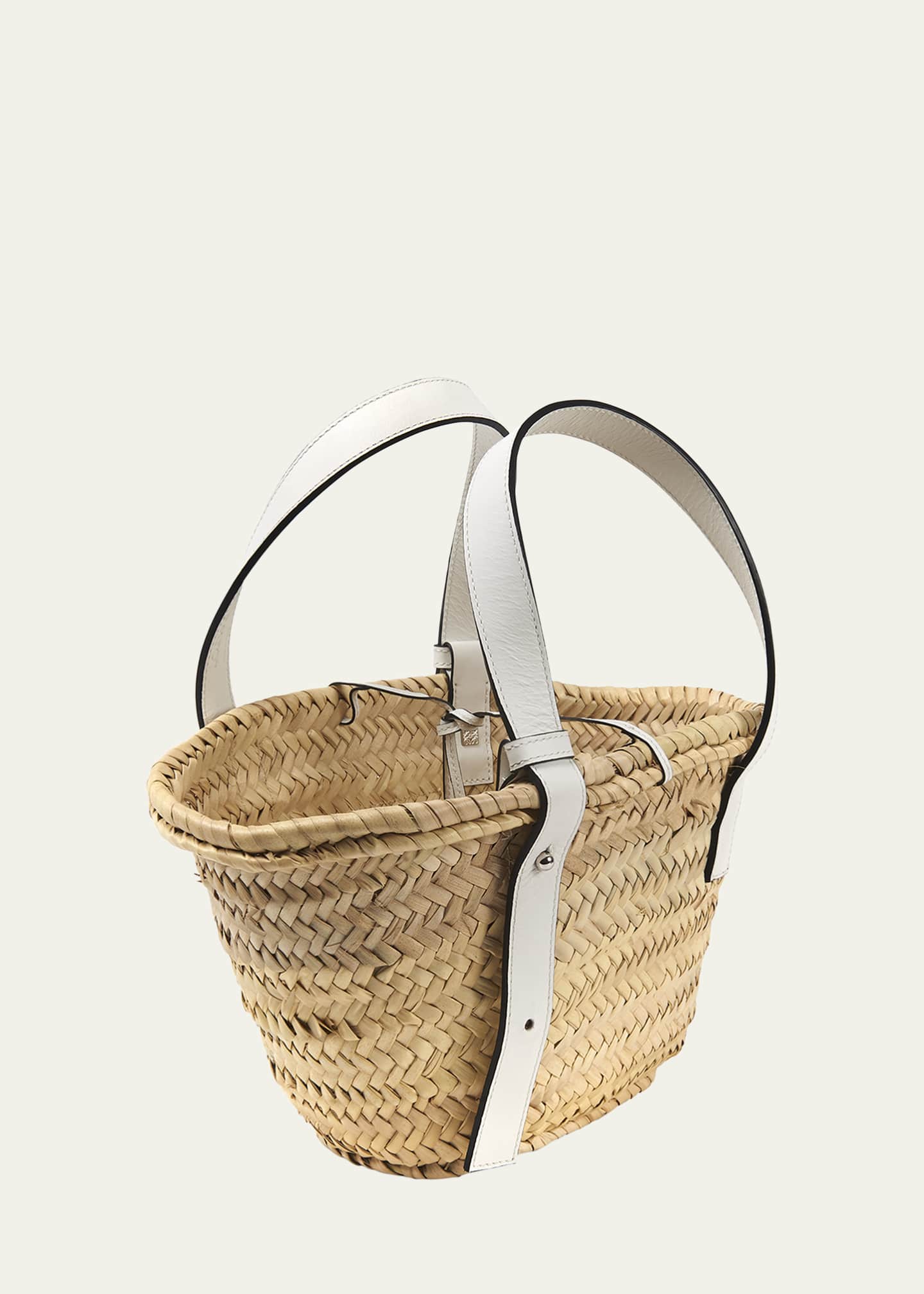 Loewe x Paula’s Ibiza Basket Small Bag in Palm Leaf with Leather Handles Image 2 of 3