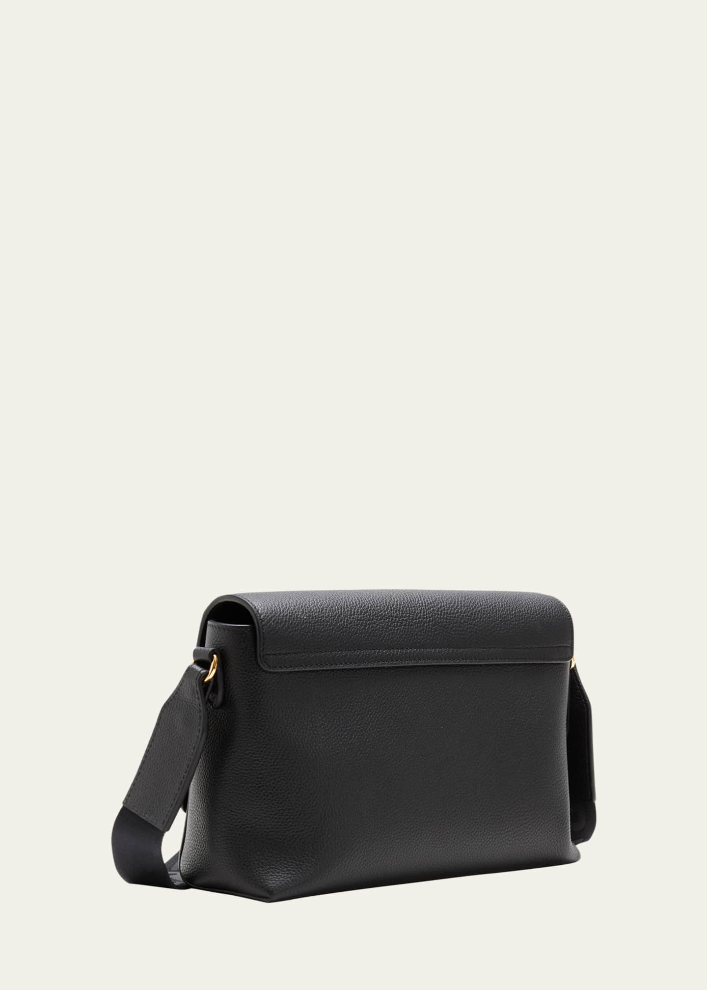 Burberry leather messenger bag deals