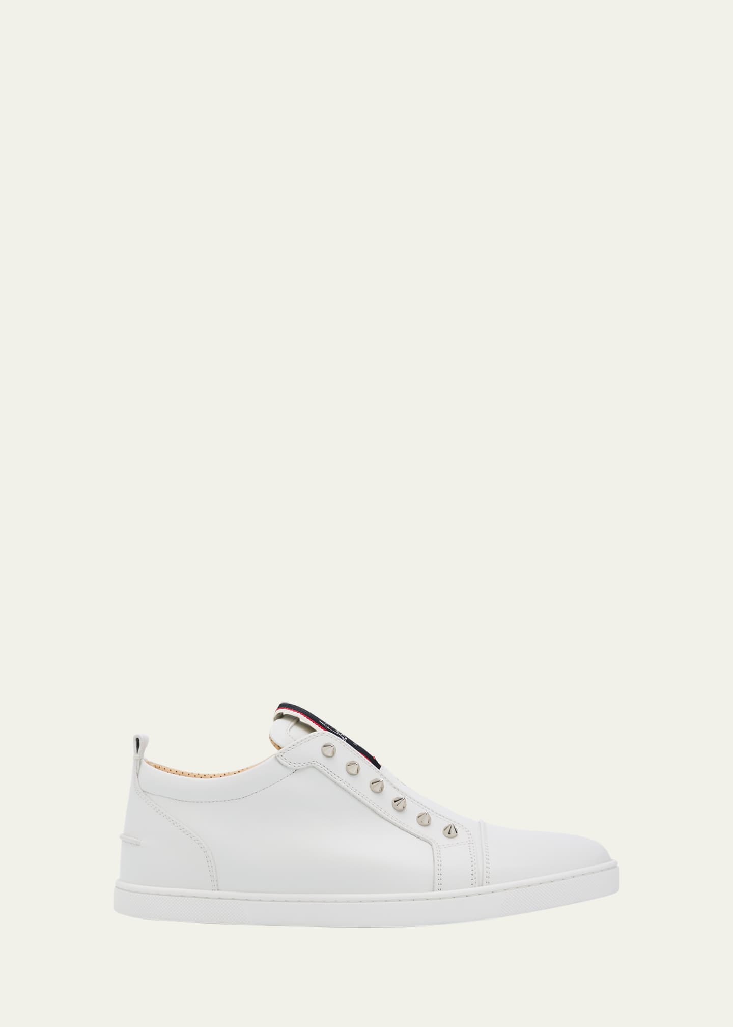 Christian Louboutin Men's F.A.V. Fique A Vontade Spiked Leather Slip-On Sneakers Image 1 of 6