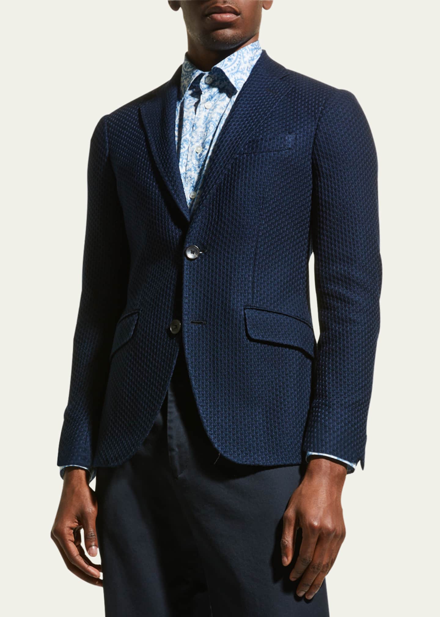 Etro Men's Basic Knit Blazer Image 4 of 5
