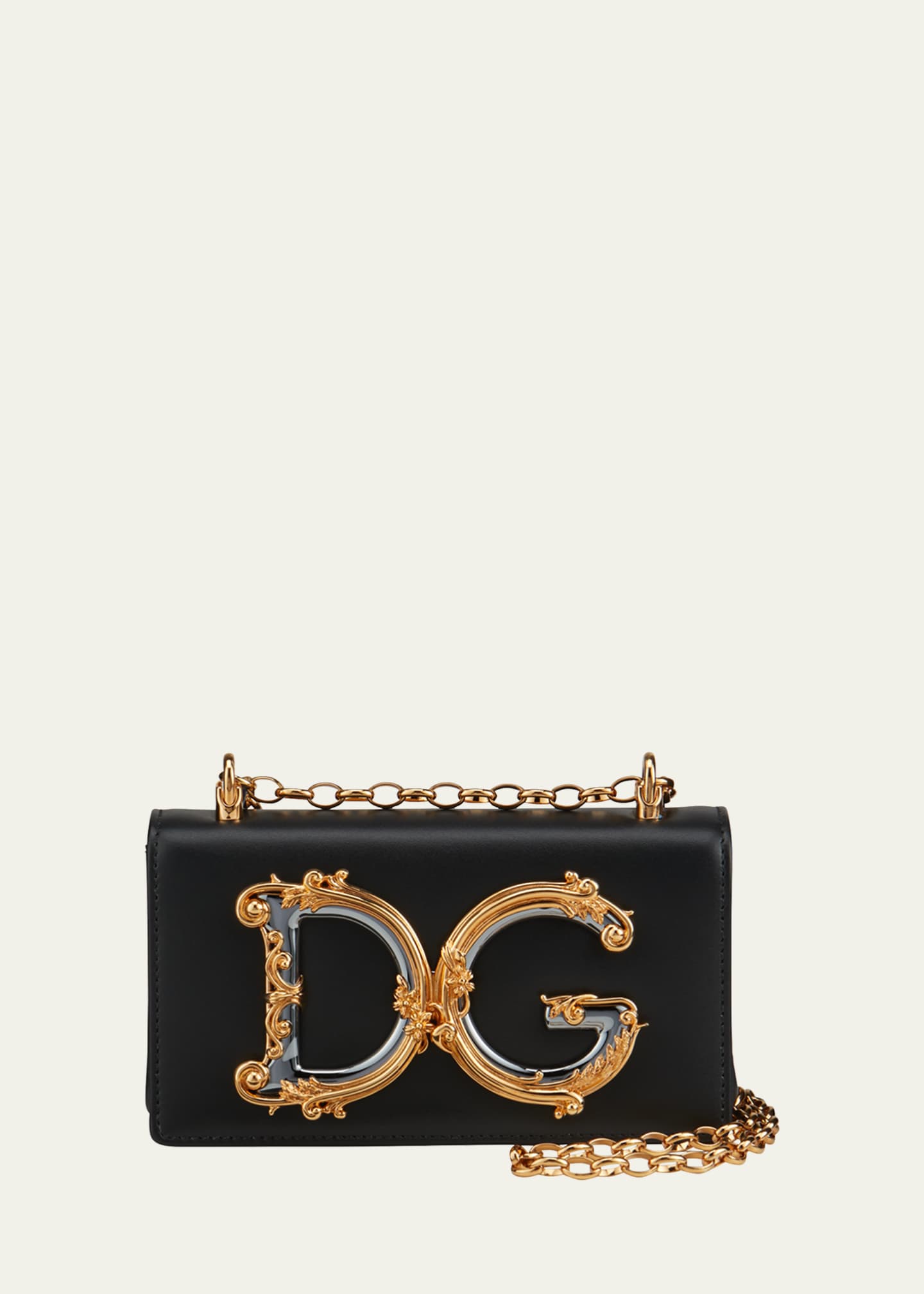 Dolce&Gabbana Barocco Leather Shoulder Bag