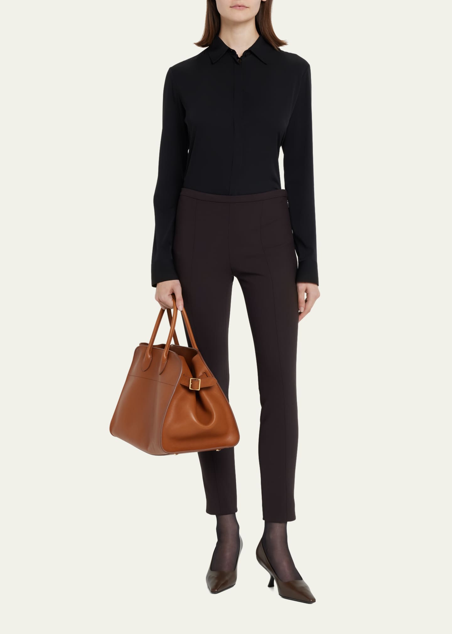 The Row - Margaux 15 Air Suede Tote - Black