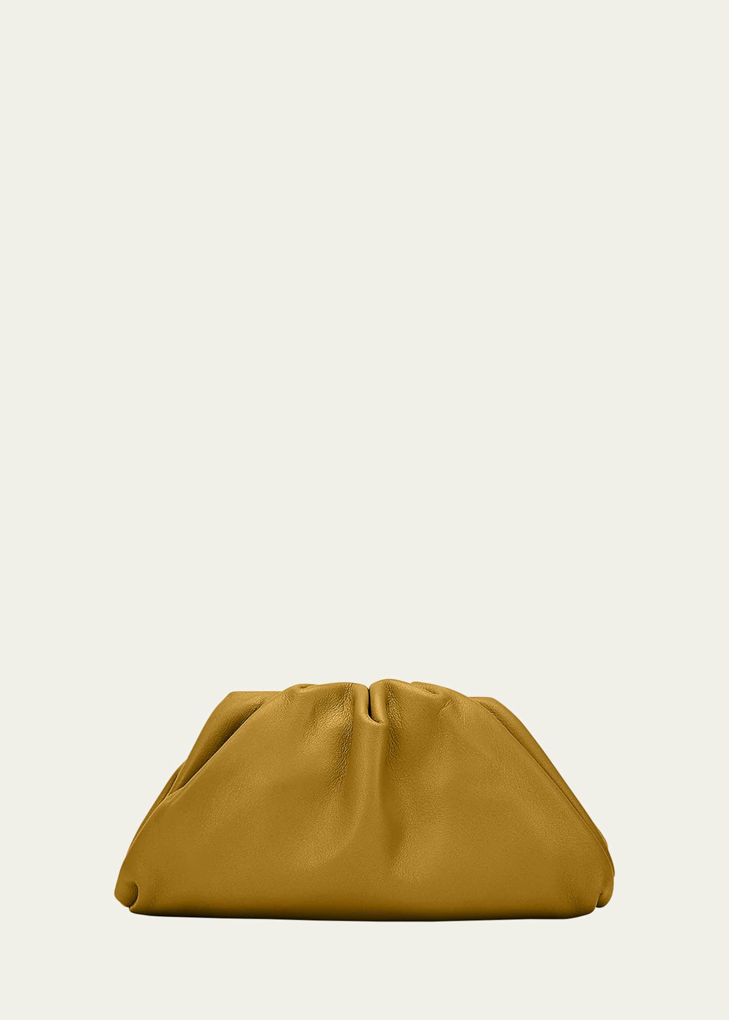Pouch Leather Clutch in Yellow - Bottega Veneta