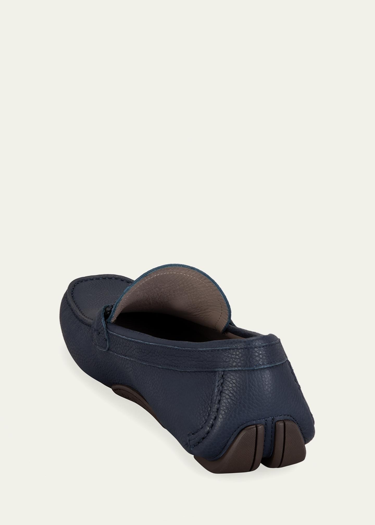 Salvatore Ferragamo‎ Front 4 Driving Shoe leather loafers Blue Men’s Size 10.5E E Blue Dress Shoes for Men for sale | eBay main image 2