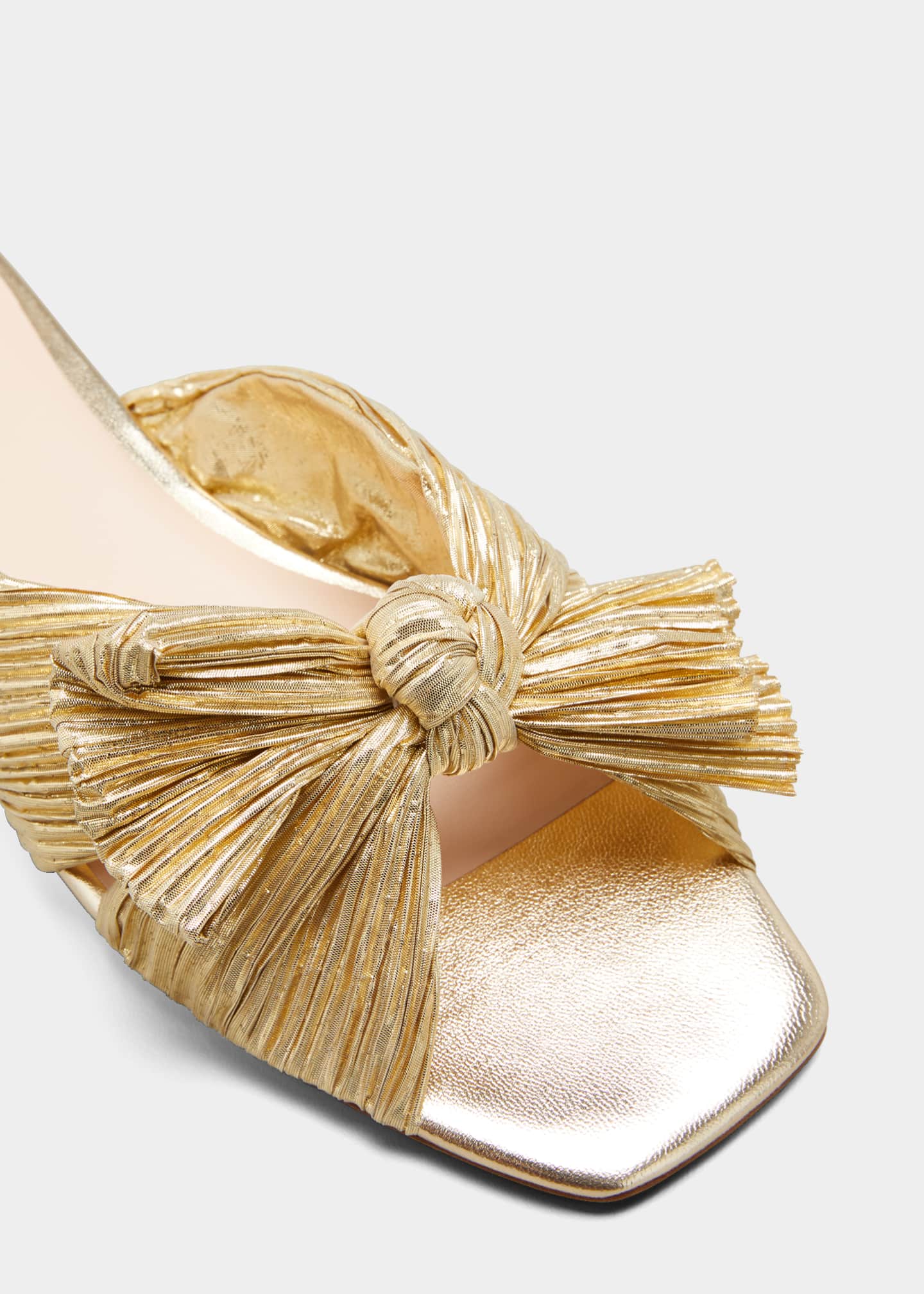 Loeffler Randall Daphne Metallic Knotted Slide Sandals - Bergdorf Goodman