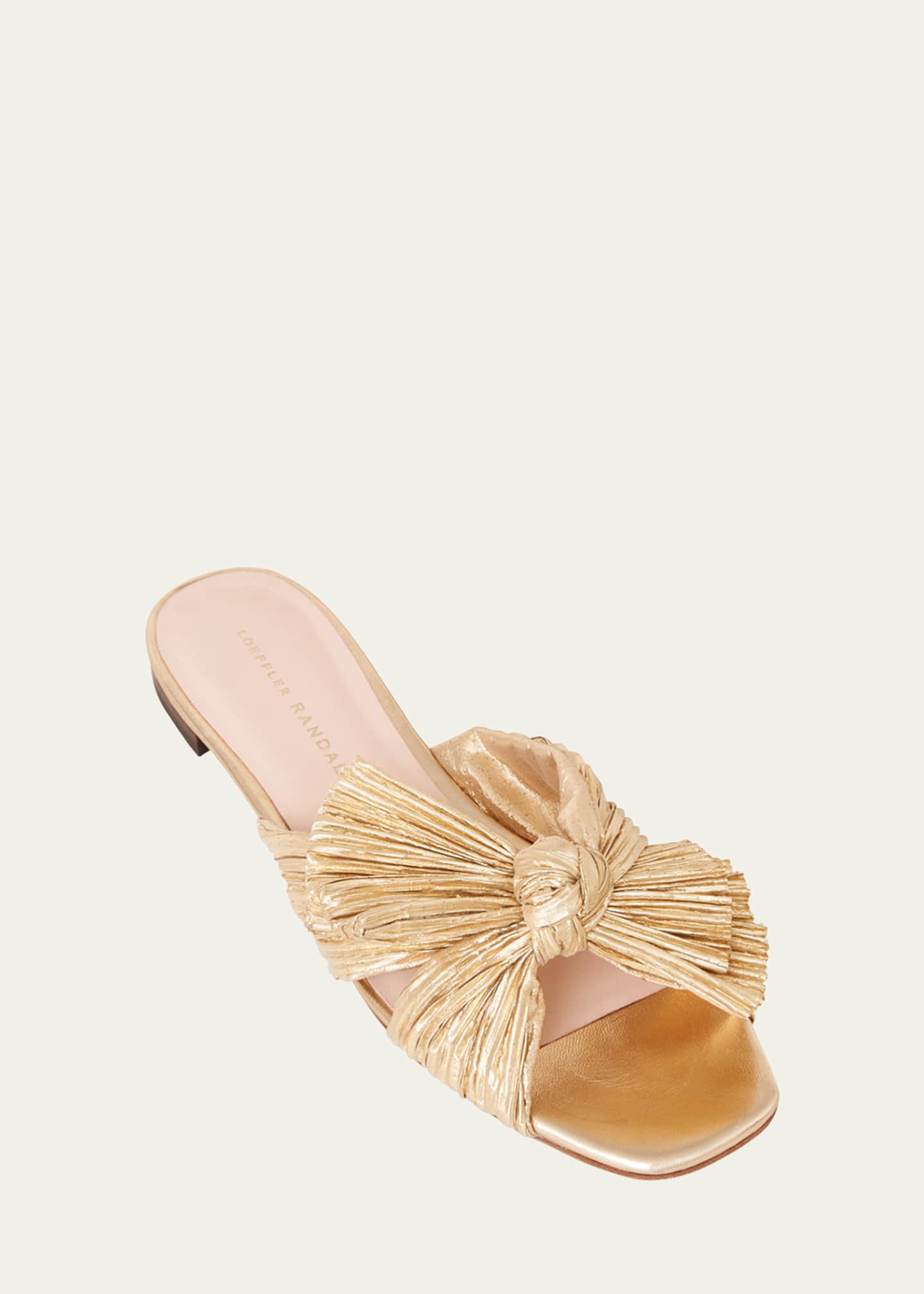 Loeffler Randall Daphne Metallic Knotted Slide Sandals Bergdorf