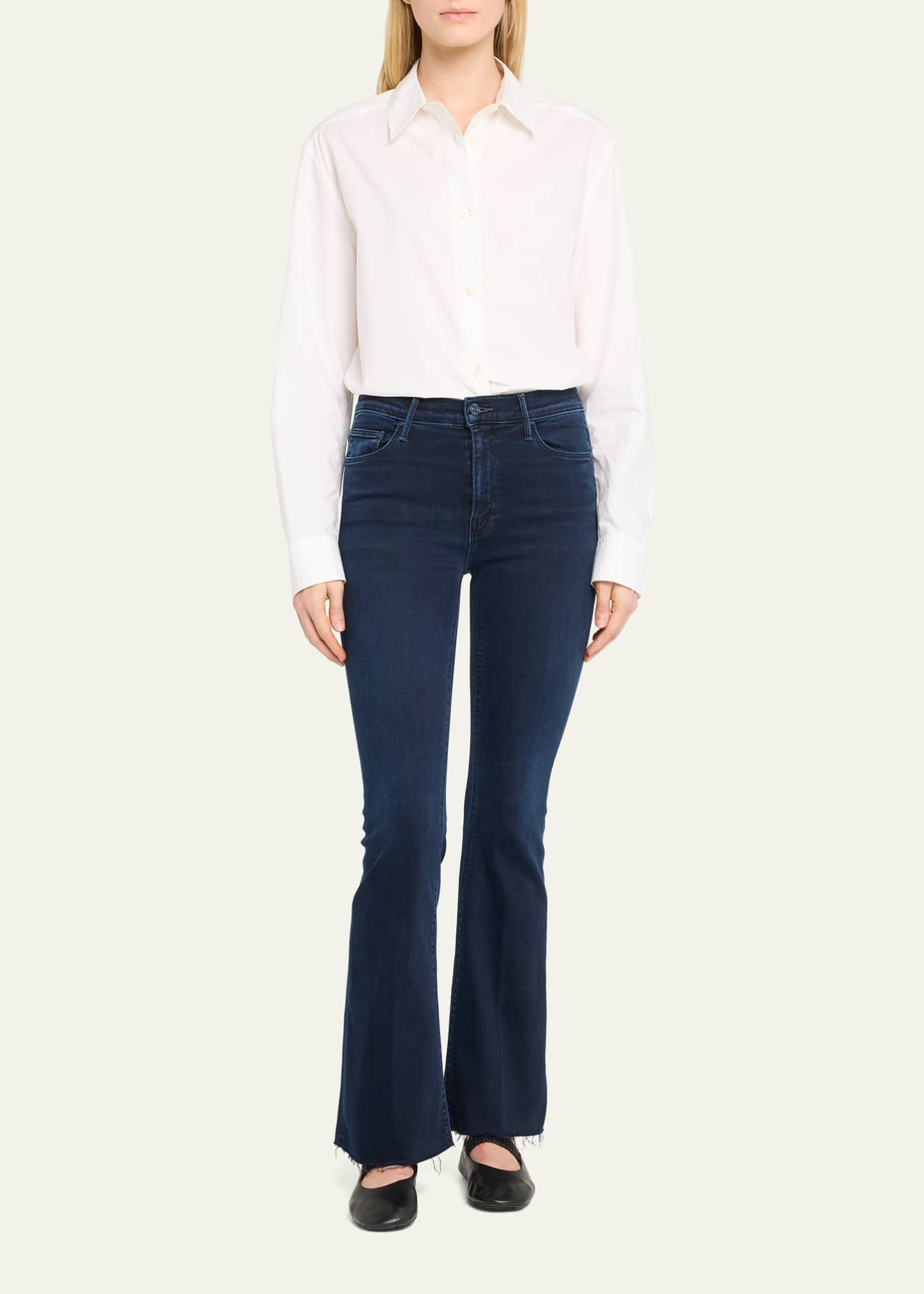MOTHER The Weekender Frayed Flare Jeans Image 2 of 5
