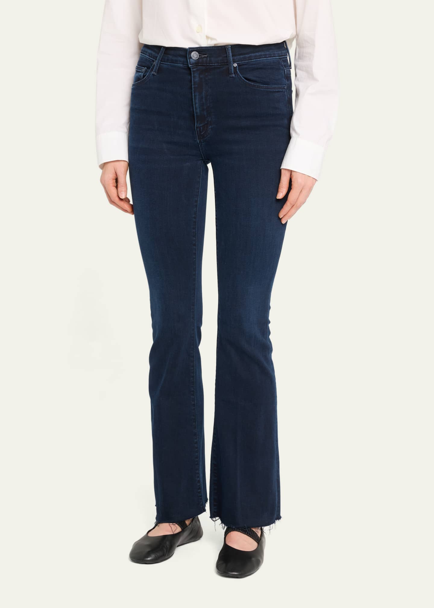 MOTHER The Weekender Frayed Flare Jeans Image 4 of 5