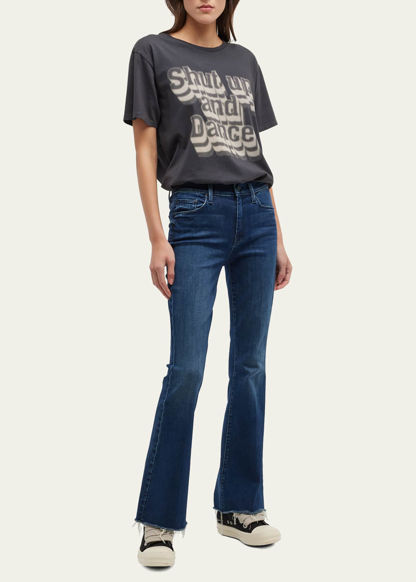 MOTHER The Weekender Frayed Flare Jeans - Bergdorf Goodman