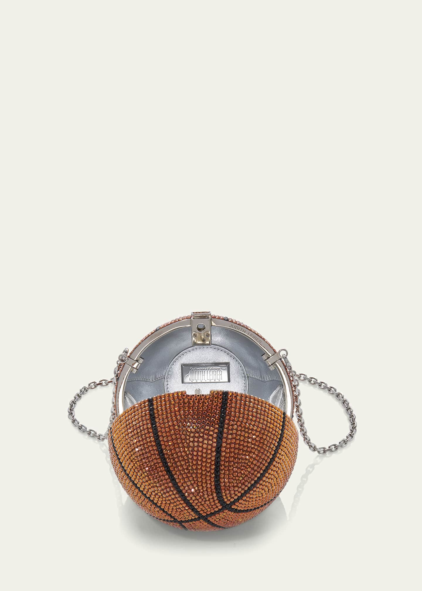 Judith Leiber Couture Basketball Crystal Sphere Clutch Bag