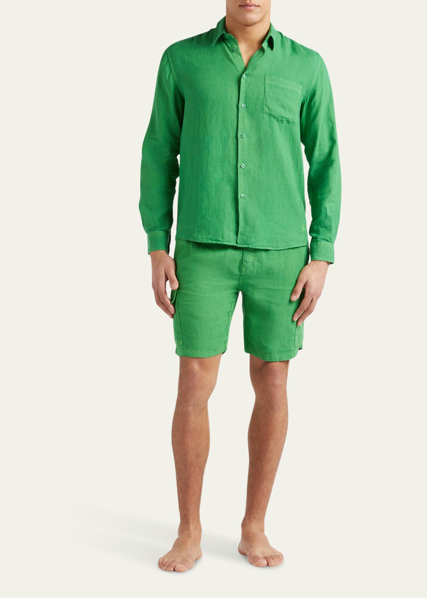 Vilebrequin Men's Caroubis Solid Linen Sport Shirt - Bergdorf Goodman