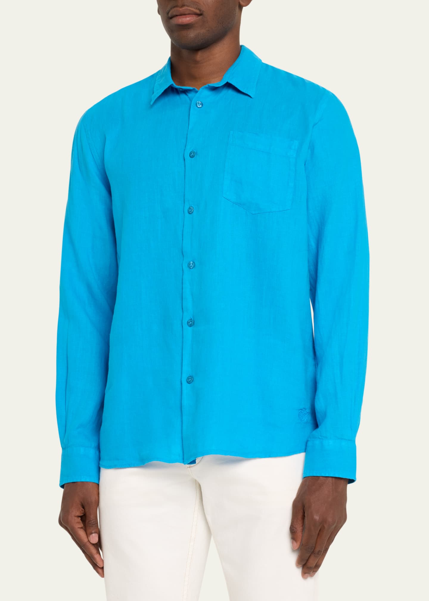 VILEBREQUIN Men Solid Organic Cotton T-Shirt Natural Colors