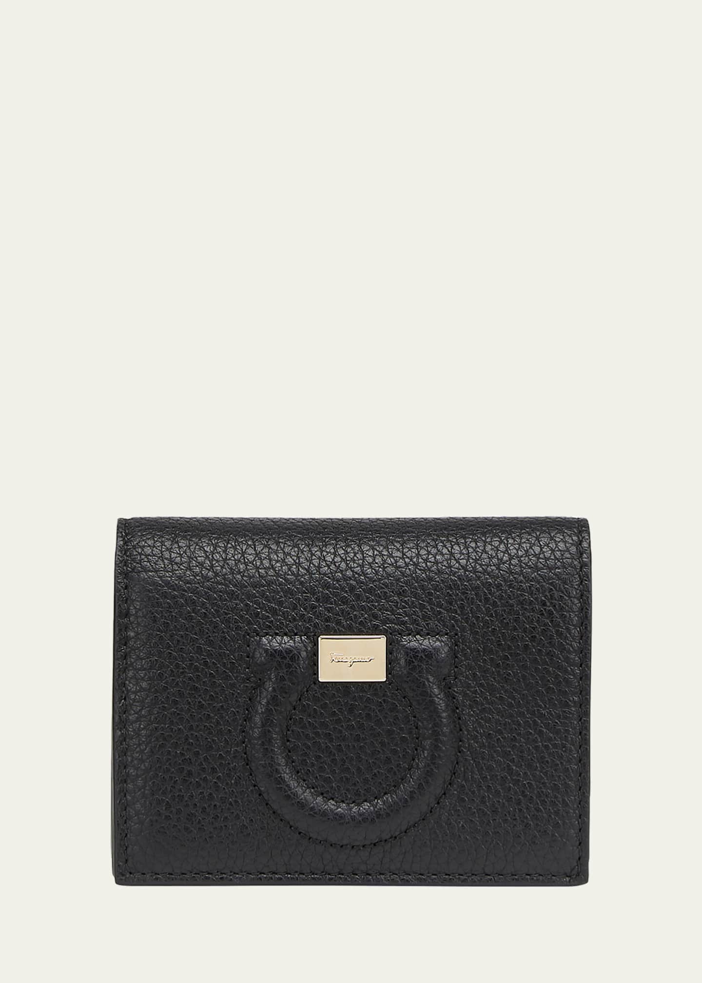 Salvatore Ferragamo Black Leather Gancini Wallet